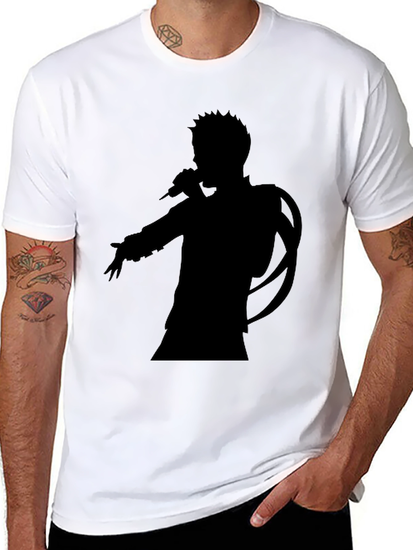 Silhouette Singer Graphic Tee - Unisex Black T-Shirt