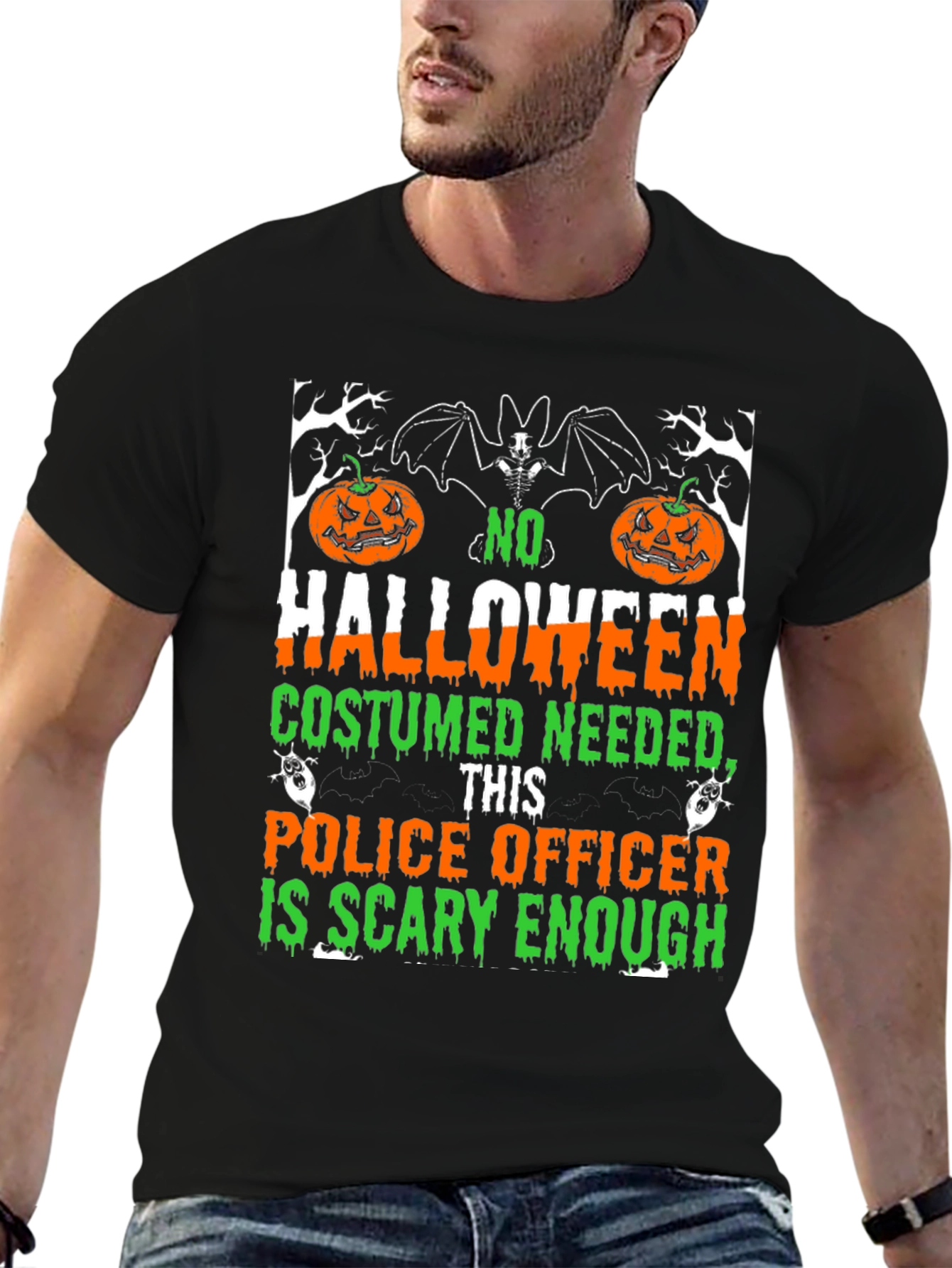 Halloween Police Officer Scary Enough T-Shirt
