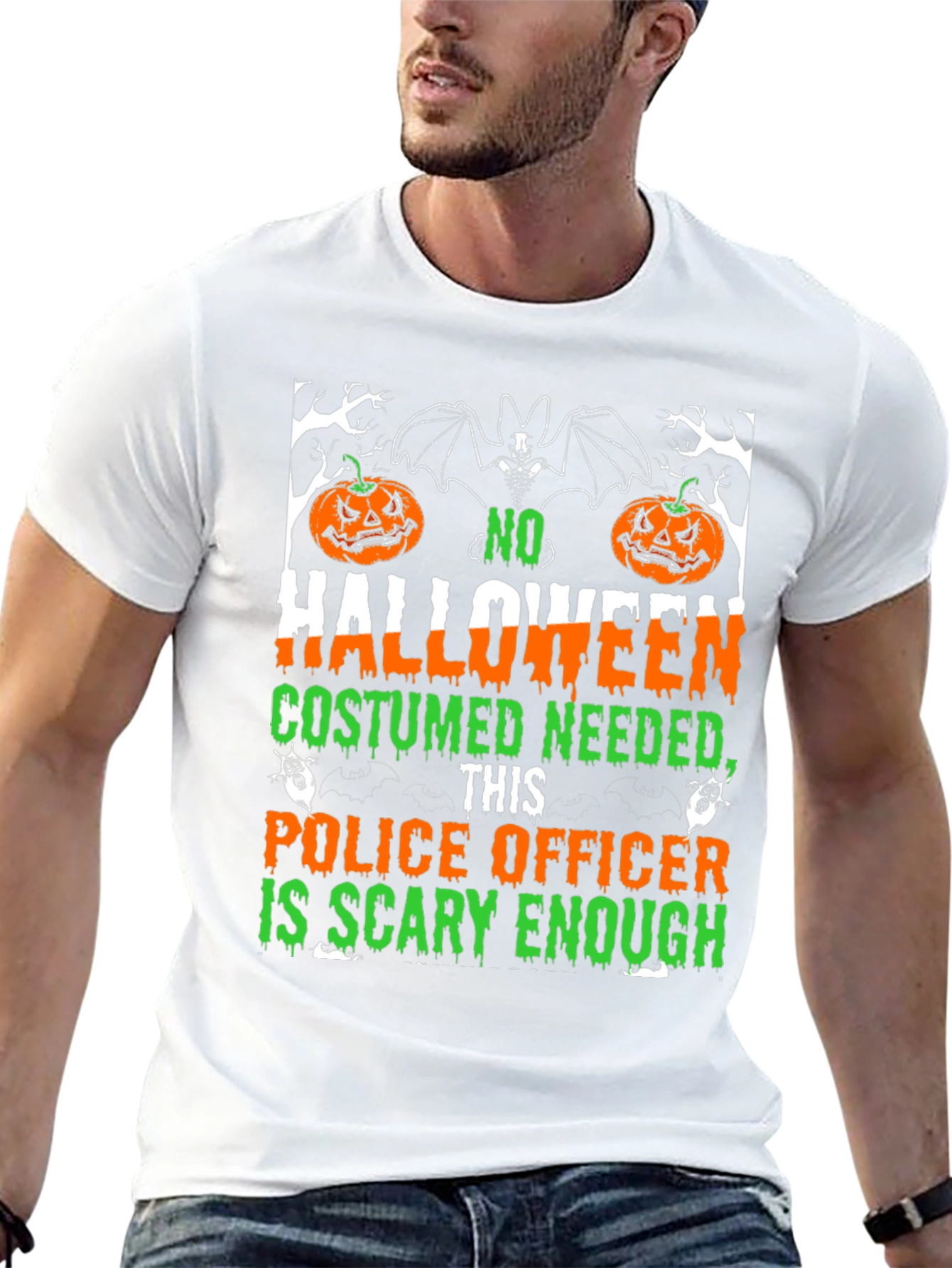 Halloween Police Officer Scary Enough T-Shirt