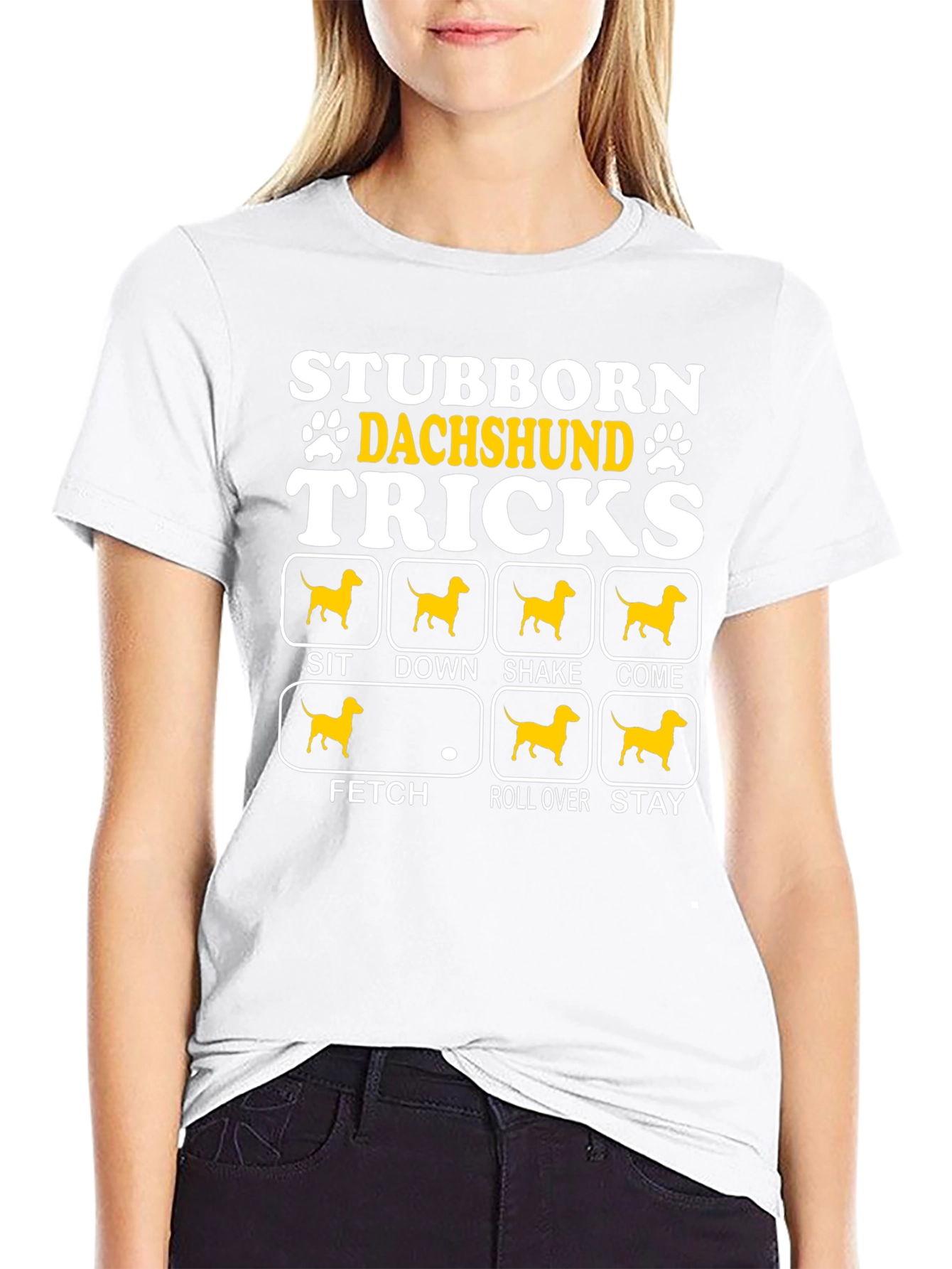 Stubborn Dachshund Tricks Graphic T-Shirt