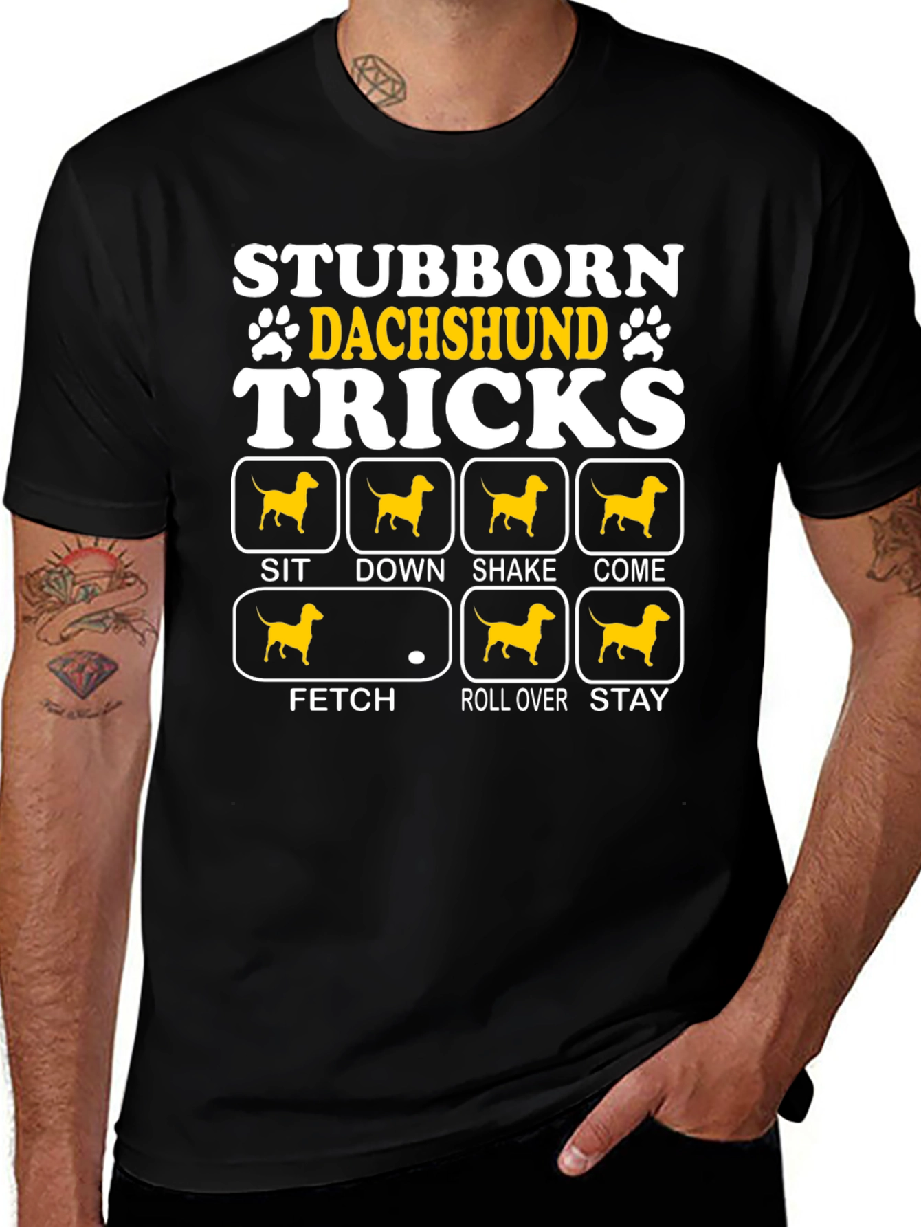 Stubborn Dachshund Tricks Graphic T-Shirt