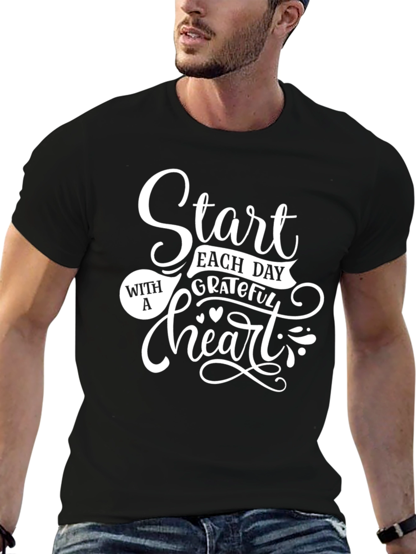 Grateful Heart Black T-Shirt