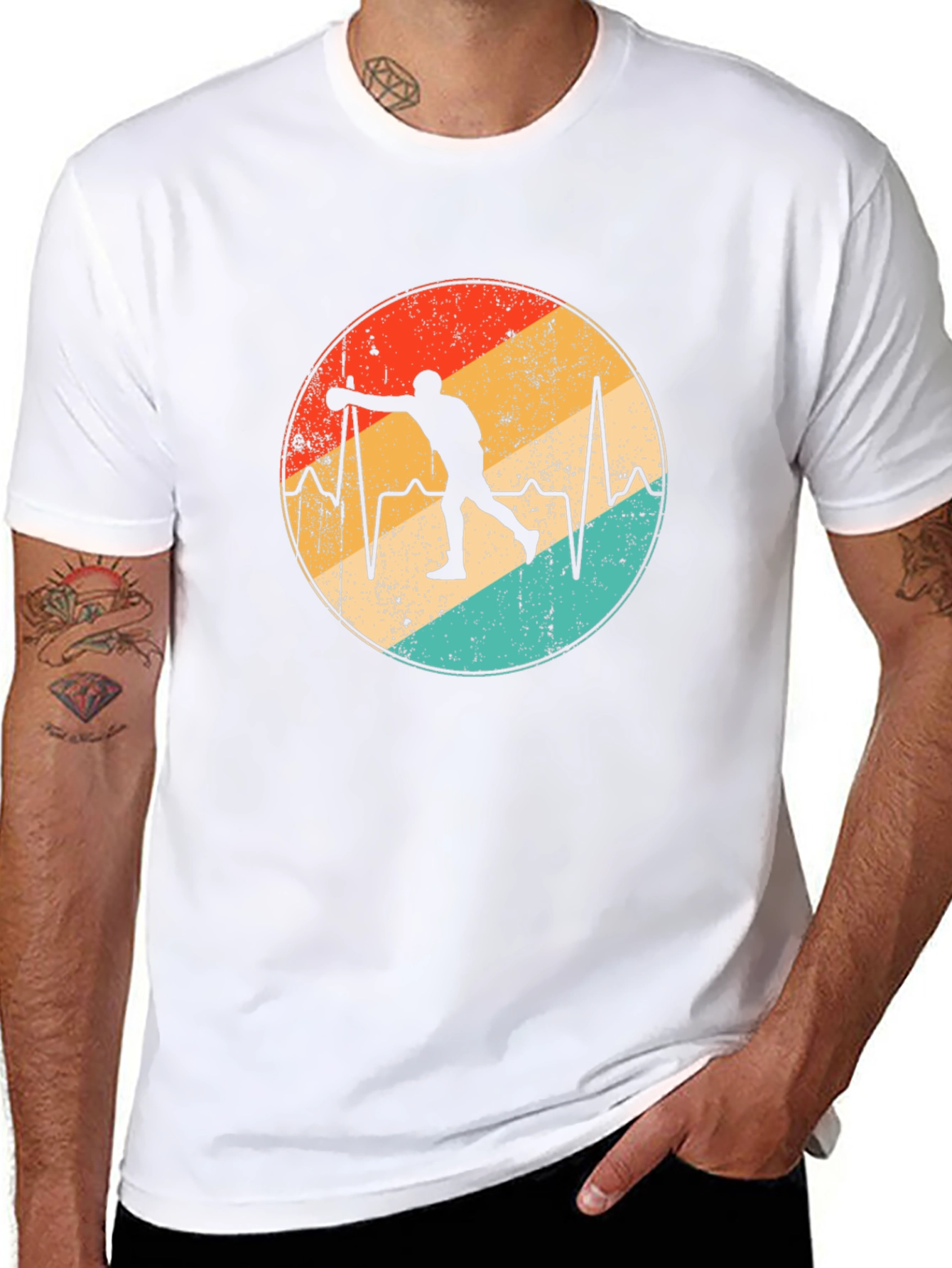 Bowling Heartbeat Graphic Tee - Strike Style!