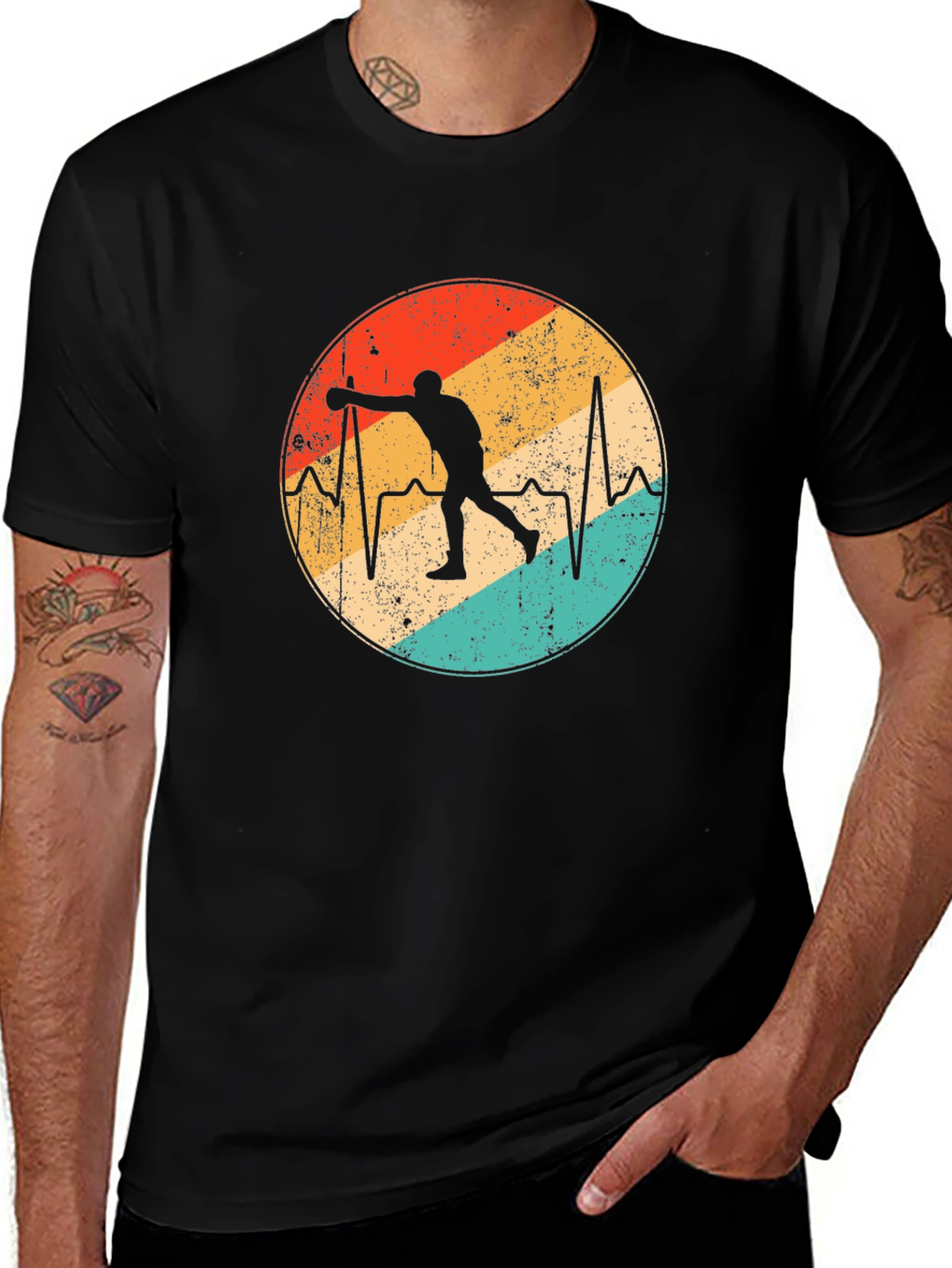 Bowling Heartbeat Graphic Tee - Strike Style!