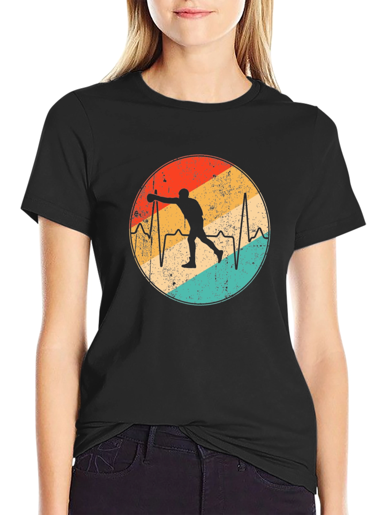 Bowling Heartbeat Graphic Tee - Strike Style!