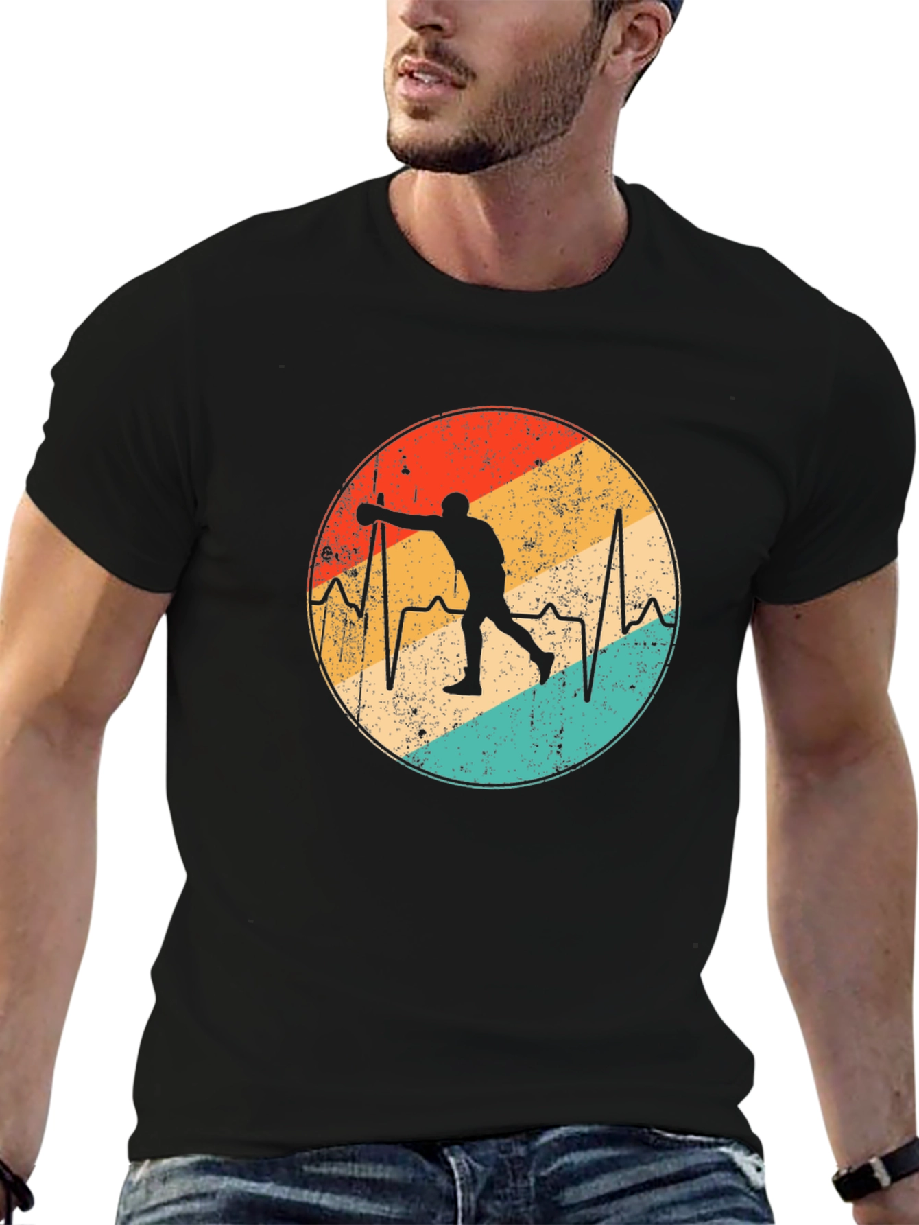 Bowling Heartbeat Graphic Tee - Strike Style!