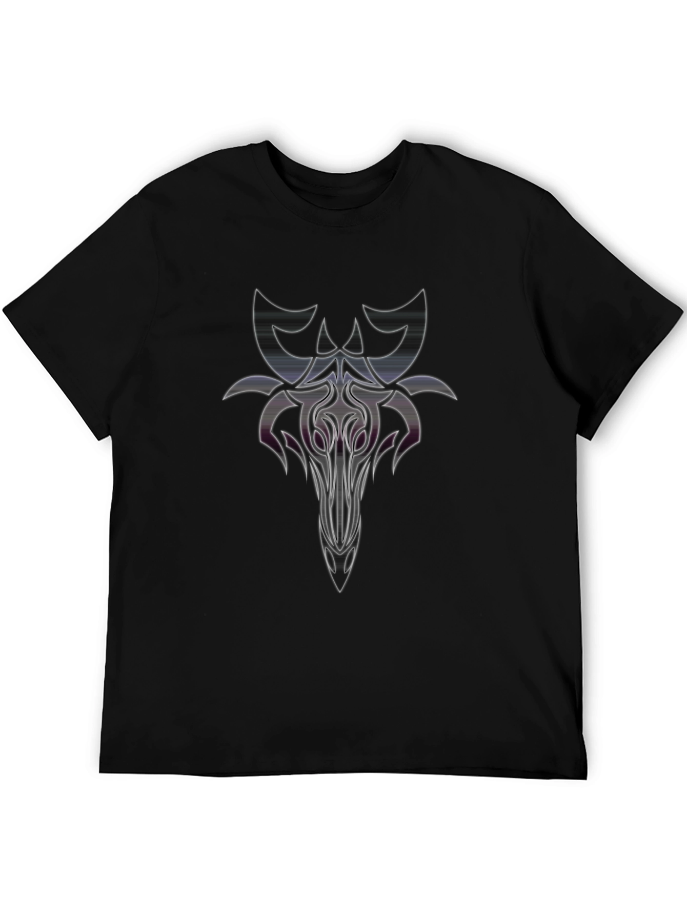 Abstract Graphic Print Mens Black T-Shirt