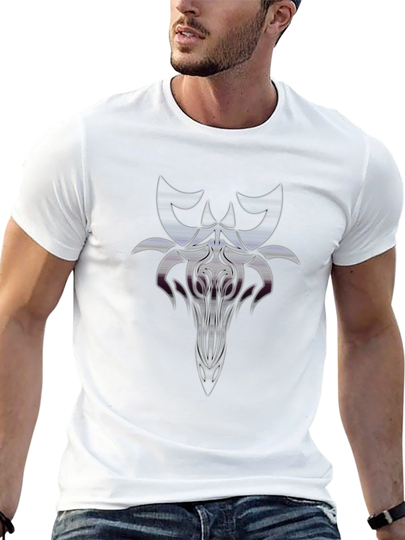 Abstract Graphic Print Mens Black T-Shirt