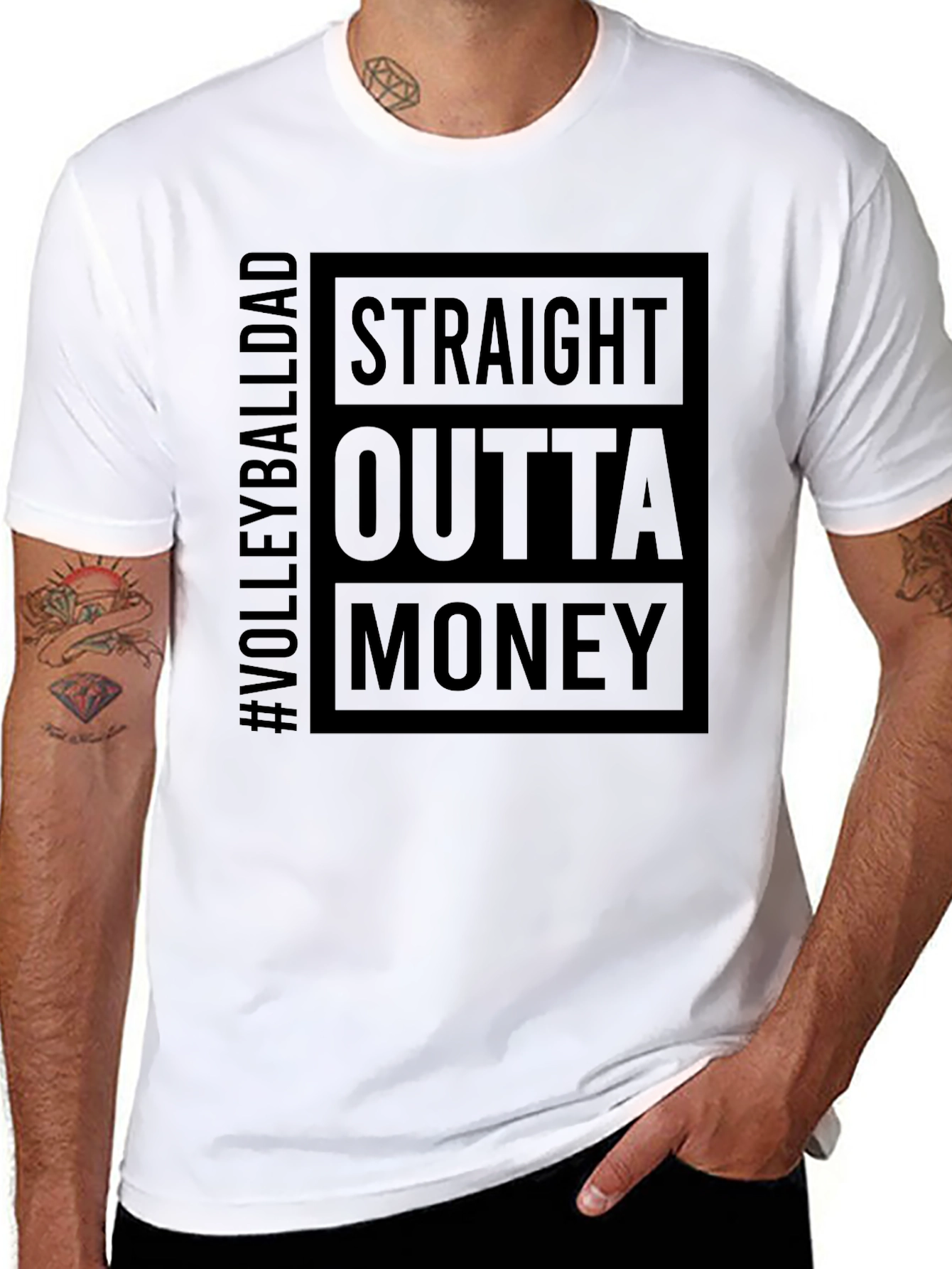 Straight Outta Money Volleyball Dad T-Shirt