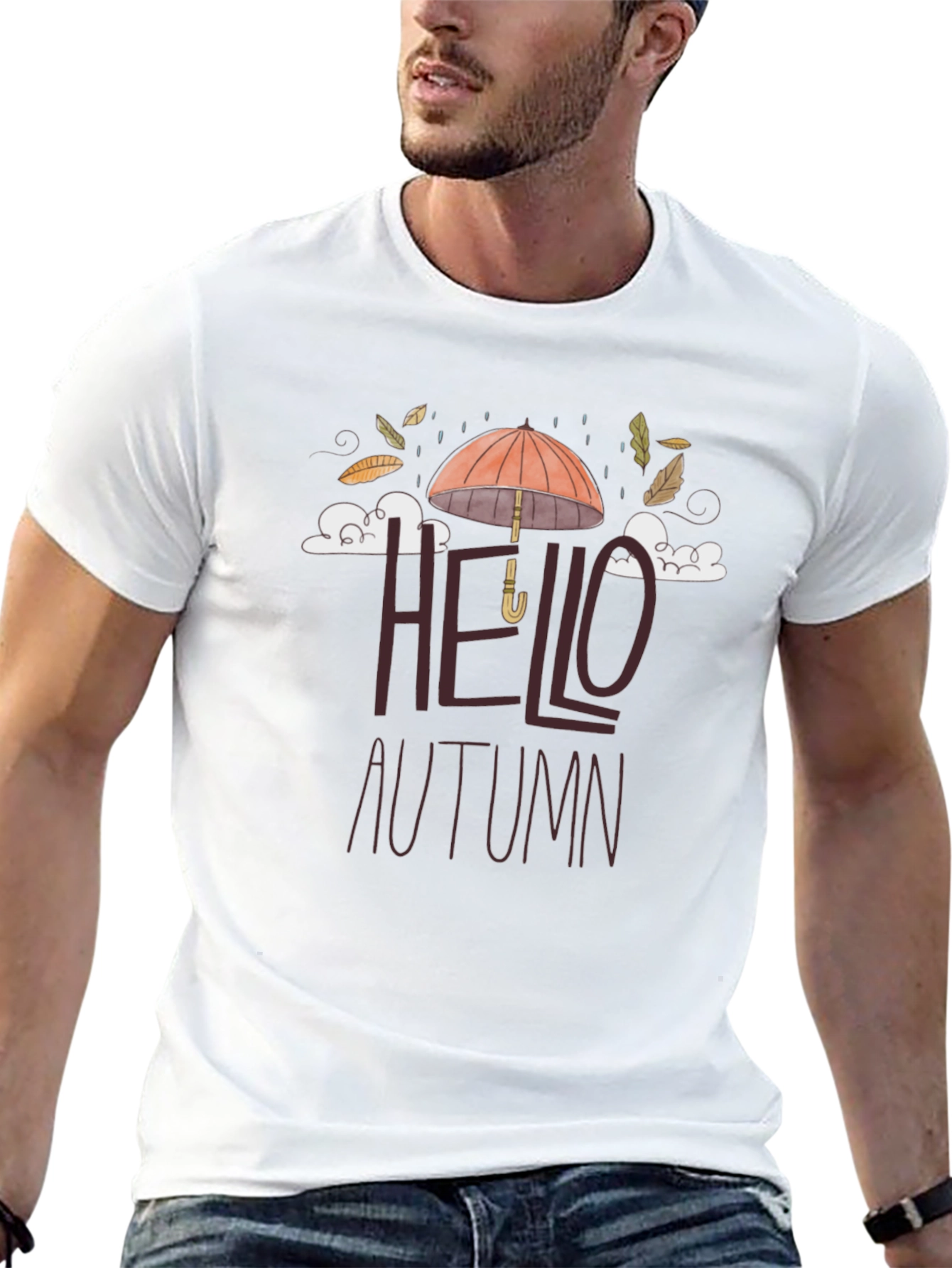 Hello Autumn Graphic Tee - Stylish Fall Season Shirt