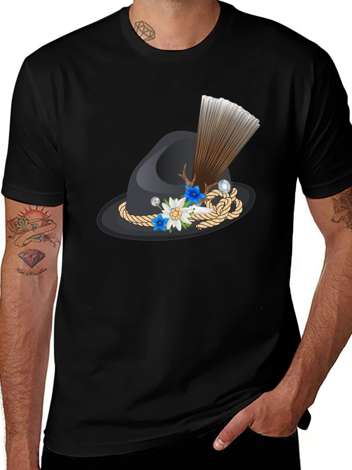 Novelty Hat Graphic Tee - Bavarian Style