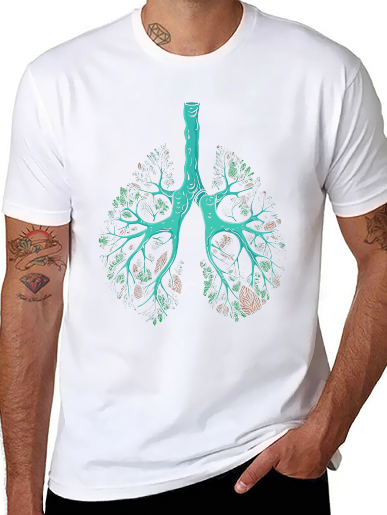 Nature Lungs Graphic Tee - Black Cotton Shirt