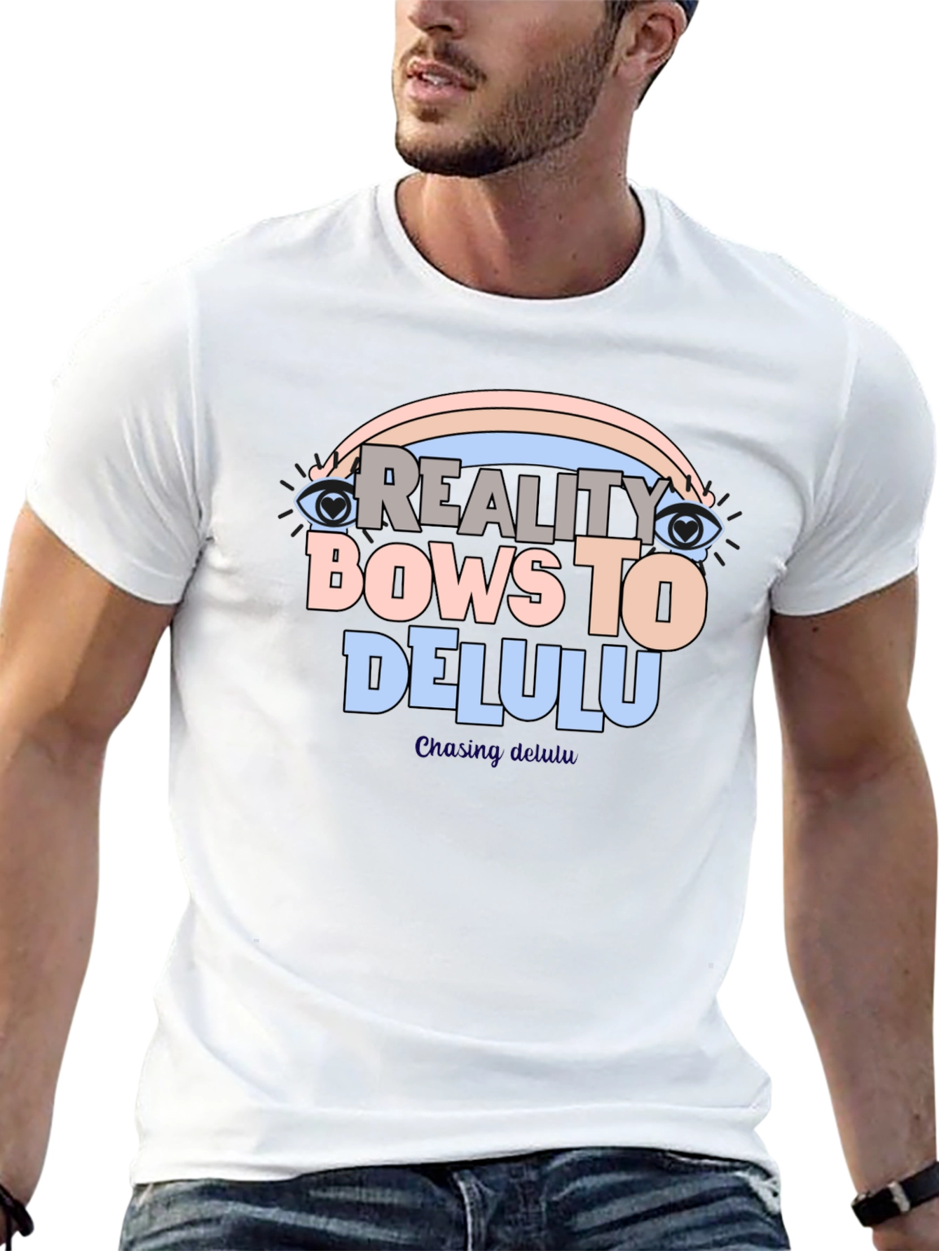 Reality Bows To Delulu Black Graphic T-Shirt