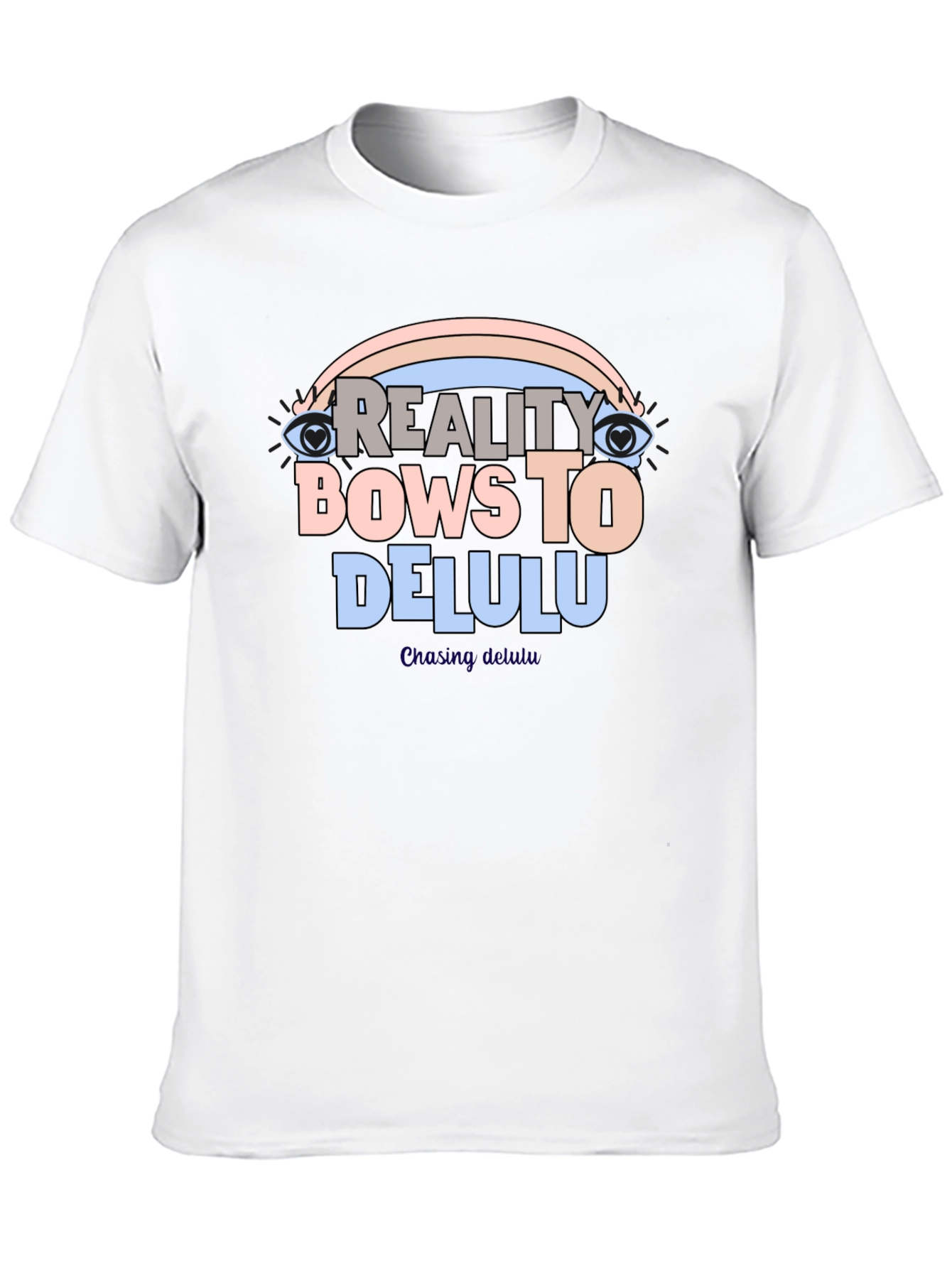 Reality Bows To Delulu Black Graphic T-Shirt