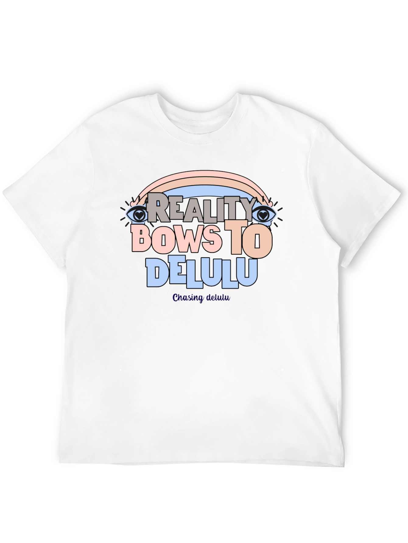 Reality Bows To Delulu Black Graphic T-Shirt