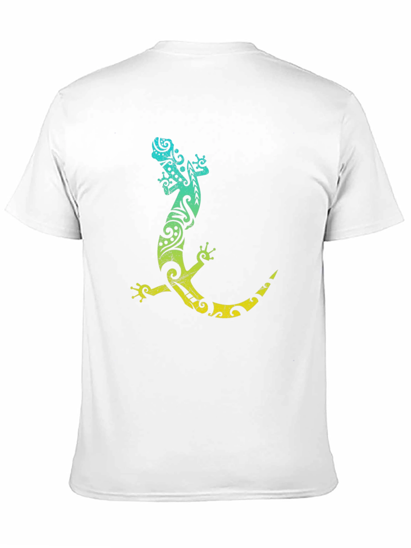 Tribal Gecko Graphic Tee - Black Cotton T-Shirt
