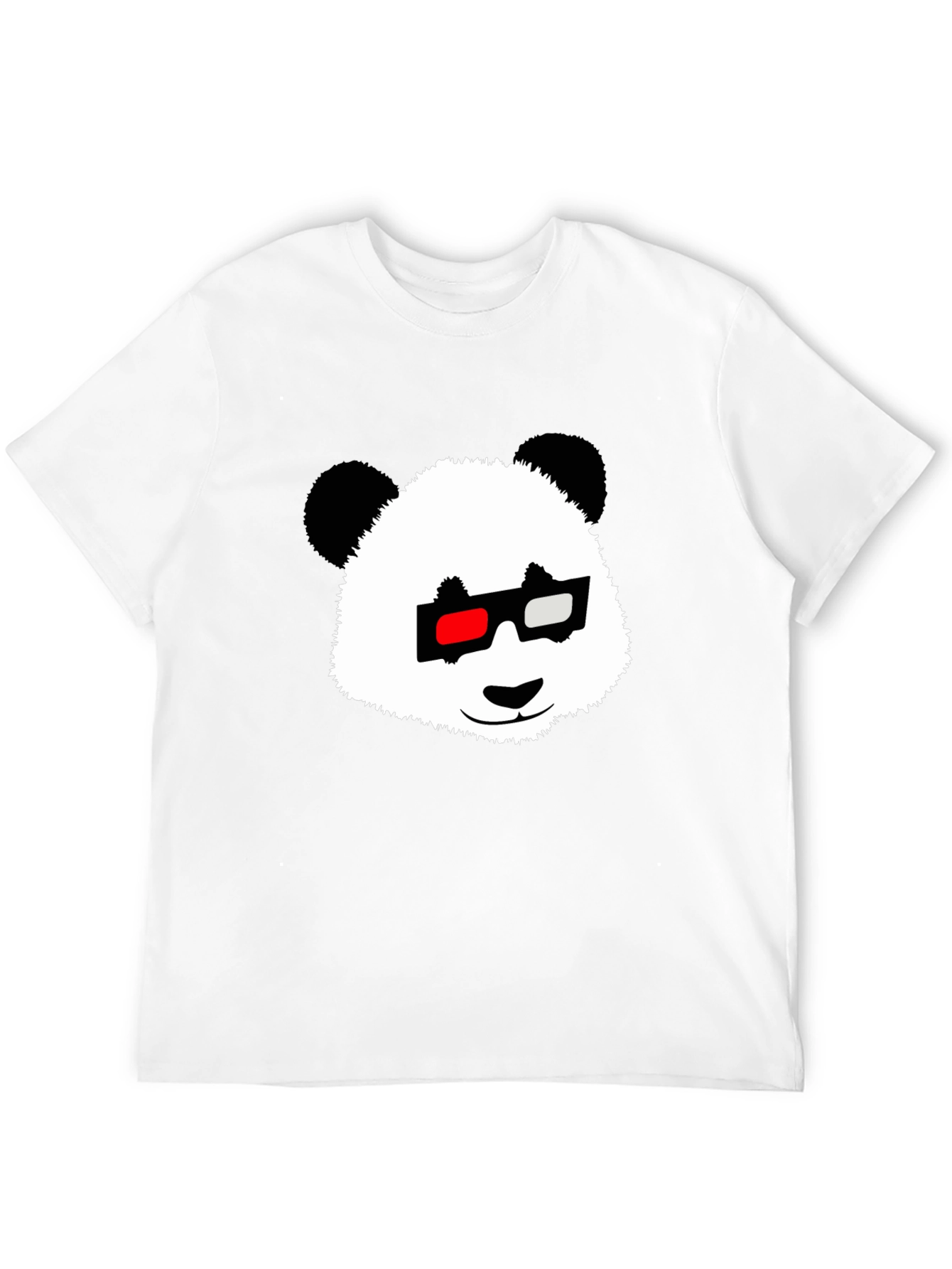Panda with 3D Glasses Black T-Shirt