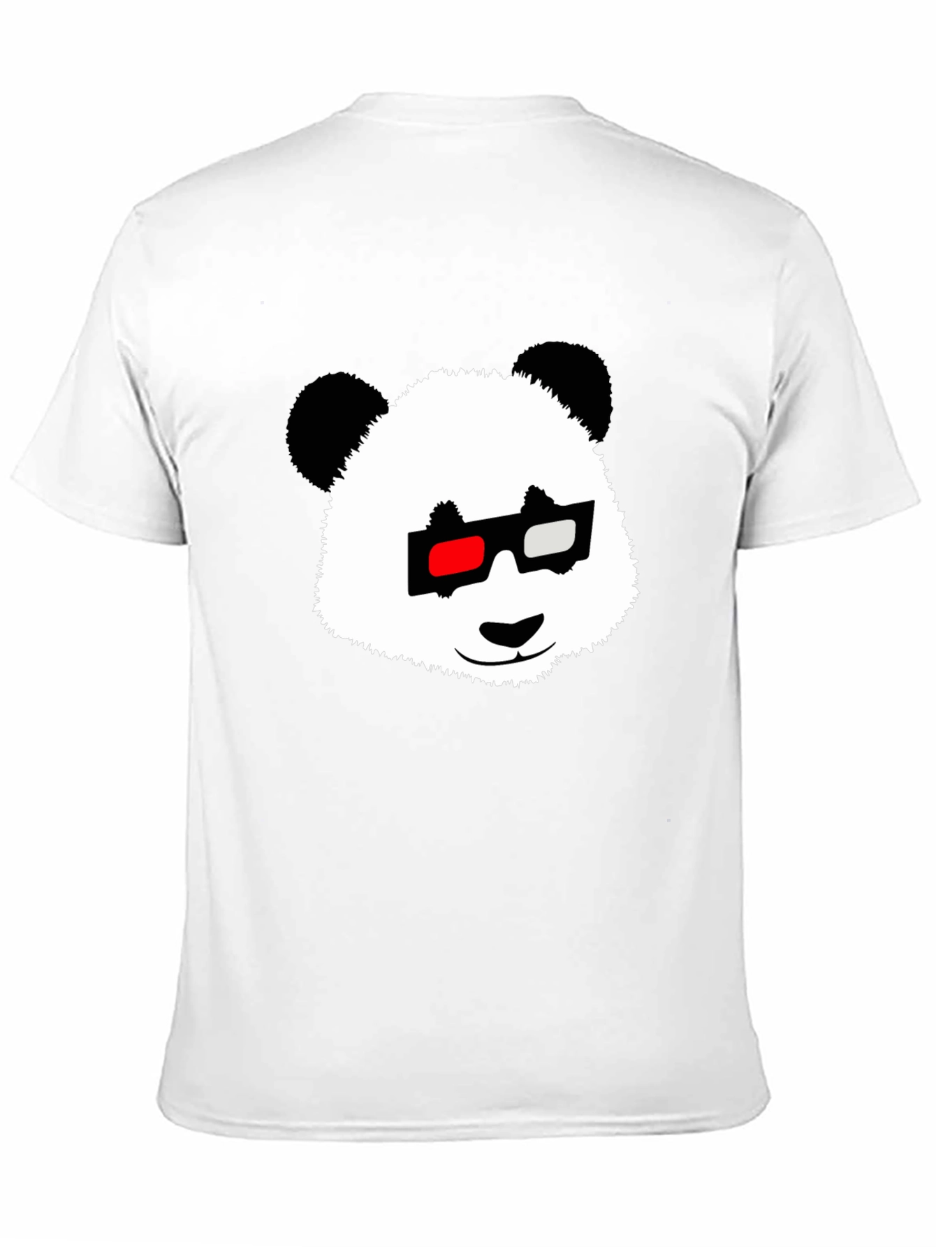 Panda with 3D Glasses Black T-Shirt