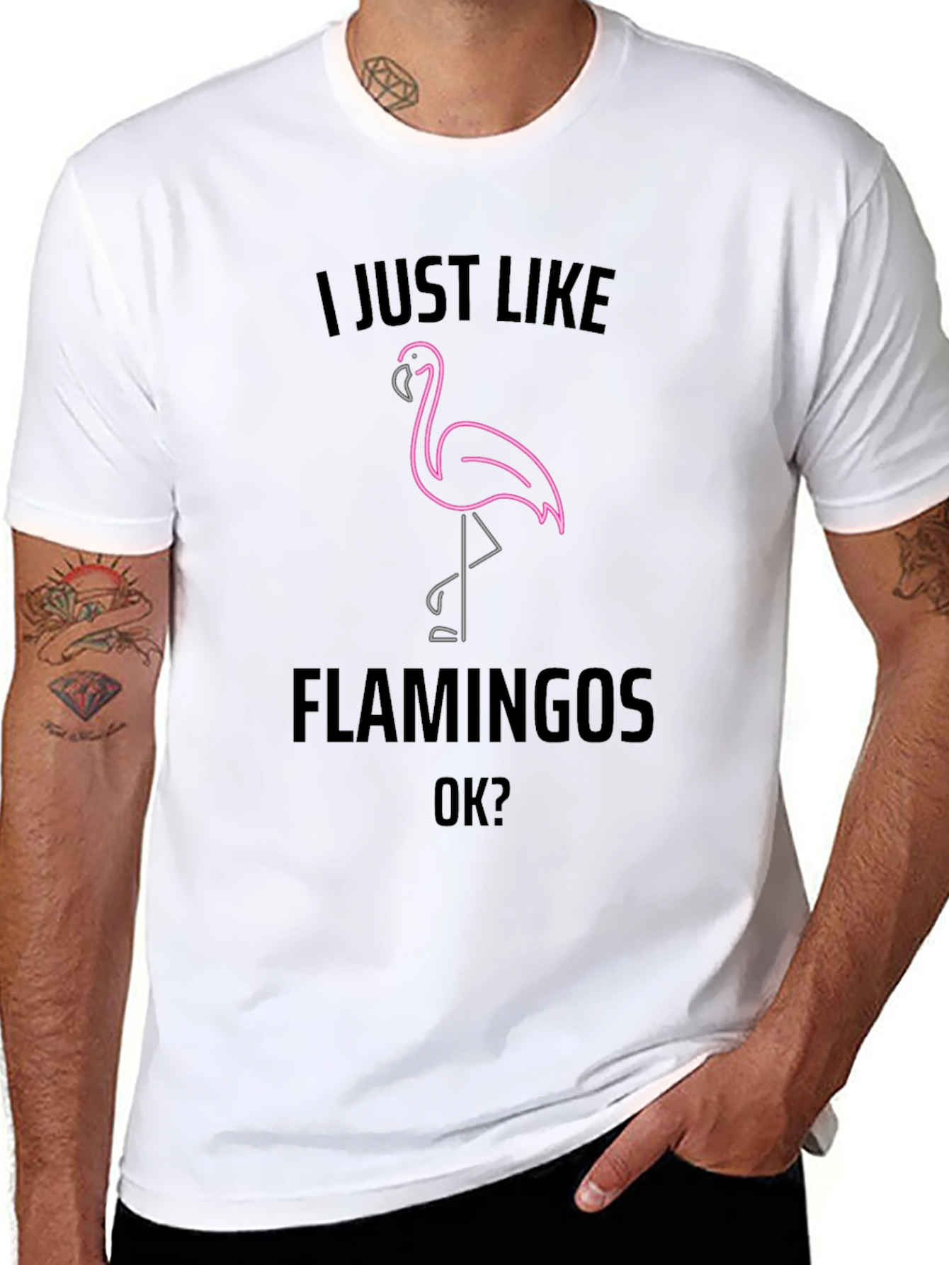 I Just Like Flamingos OK? Graphic Tee
