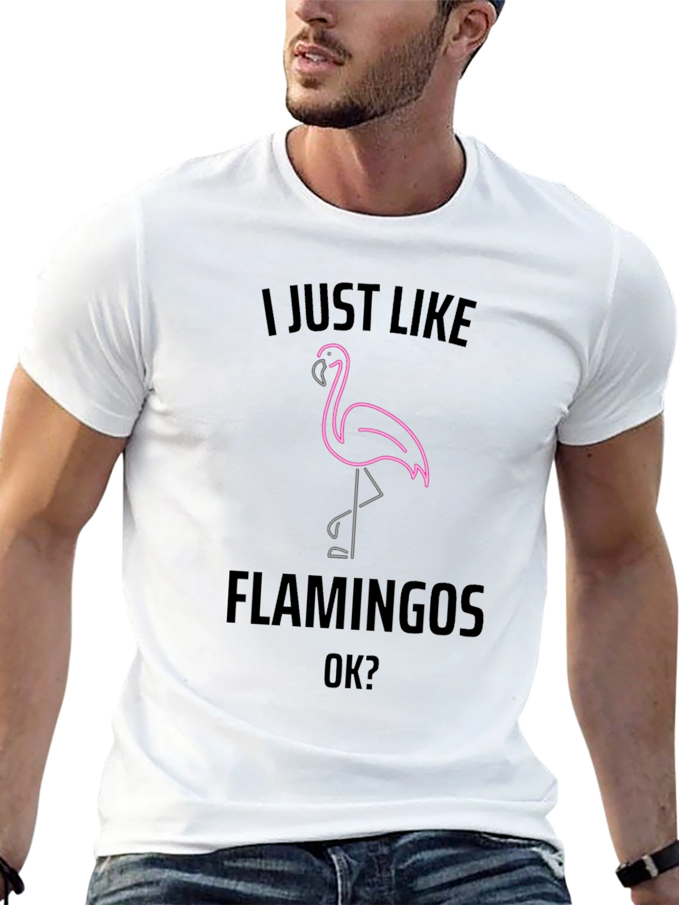 I Just Like Flamingos OK? Graphic Tee