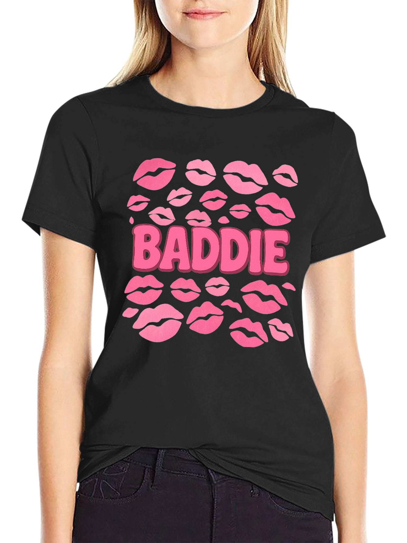 Baddie Lips Graphic Tee - Trendy Womens Fashion