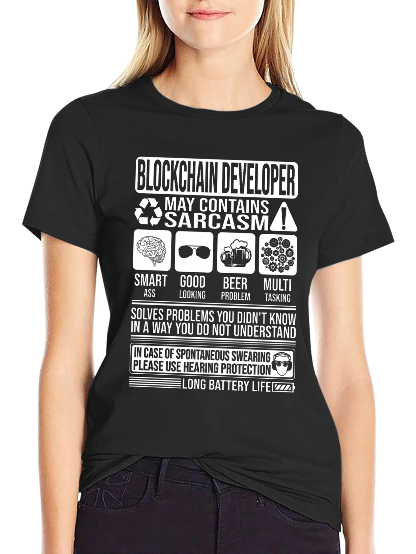 Blockchain Developer T-Shirt - Sarcasm Inside!