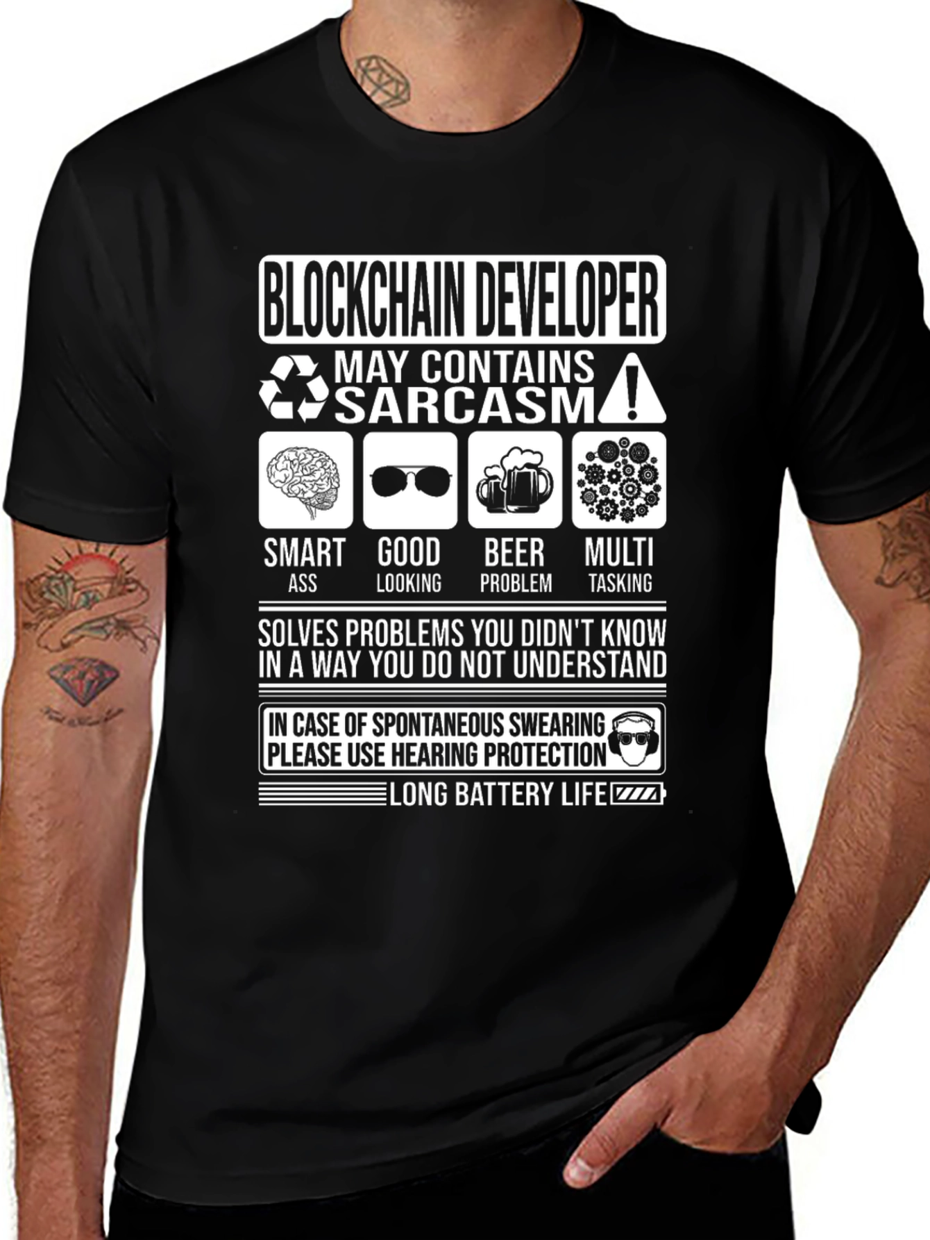 Blockchain Developer T-Shirt - Sarcasm Inside!