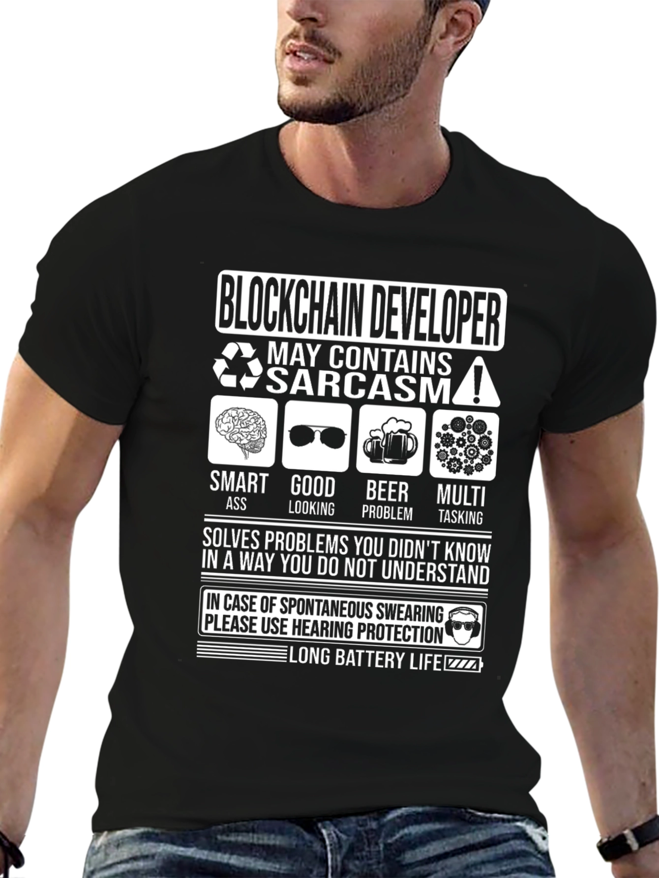 Blockchain Developer T-Shirt - Sarcasm Inside!