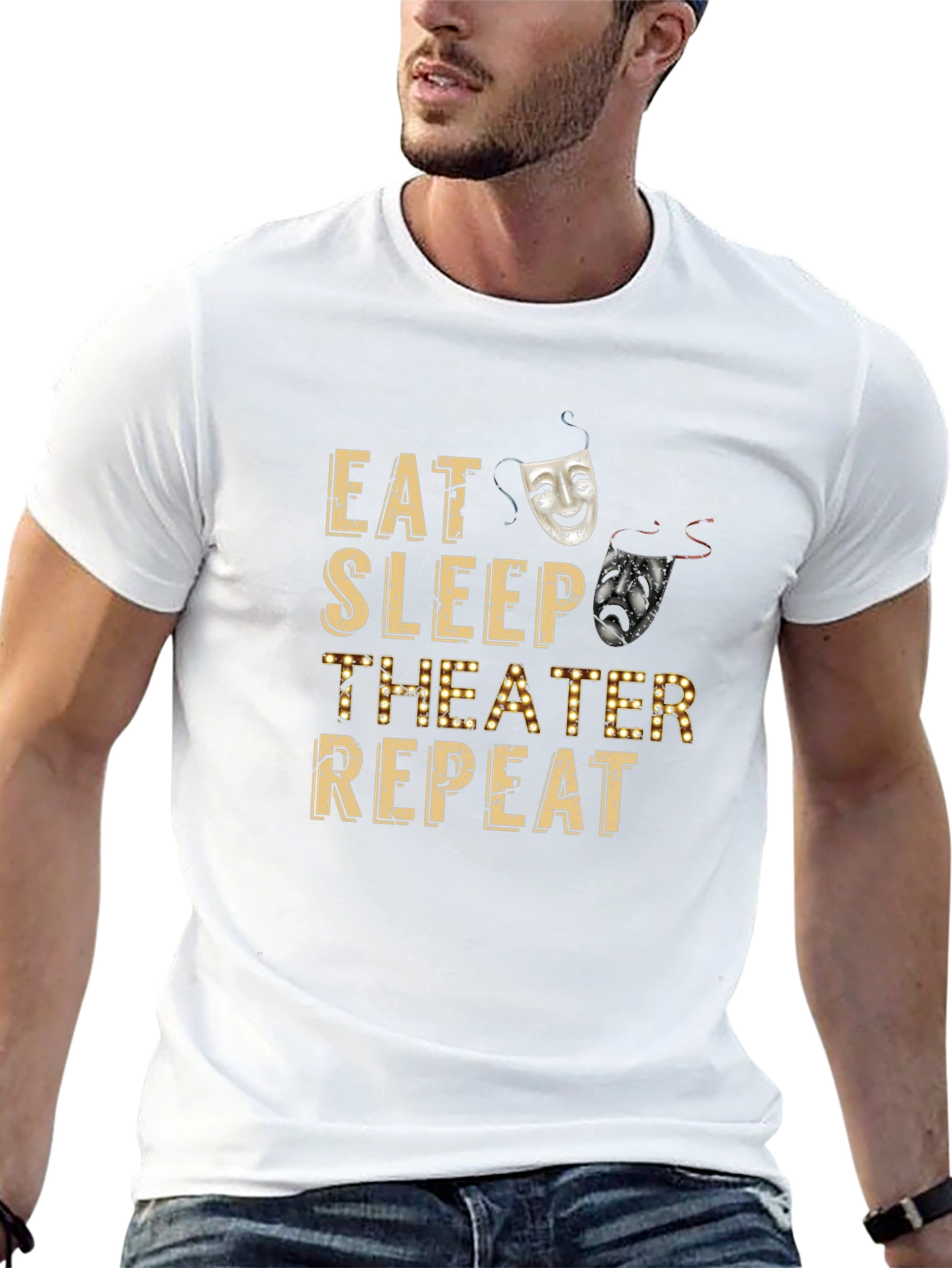 Eat Sleep Theater Repeat Black T-Shirt