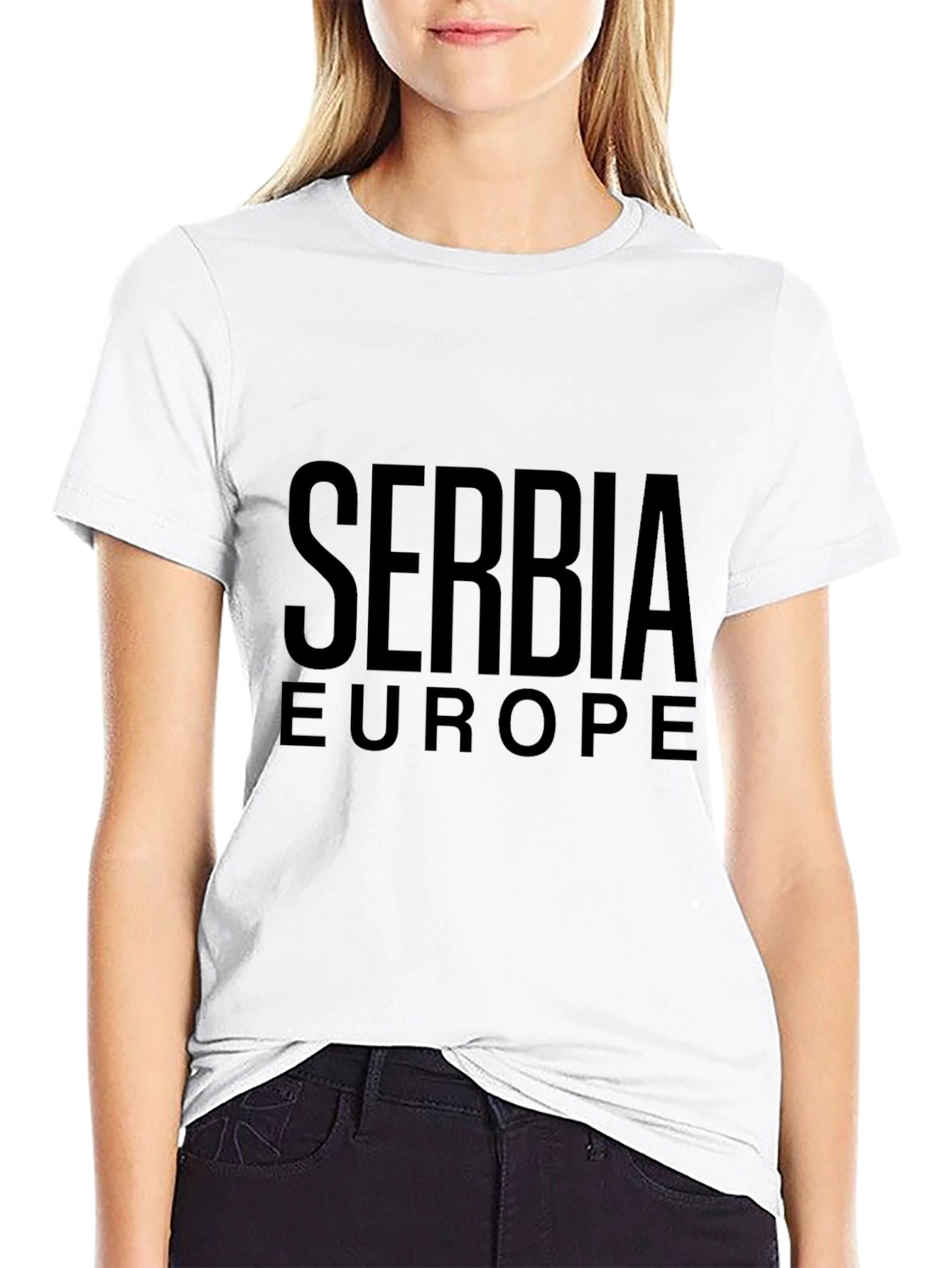 Serbia Europe Black T-Shirt