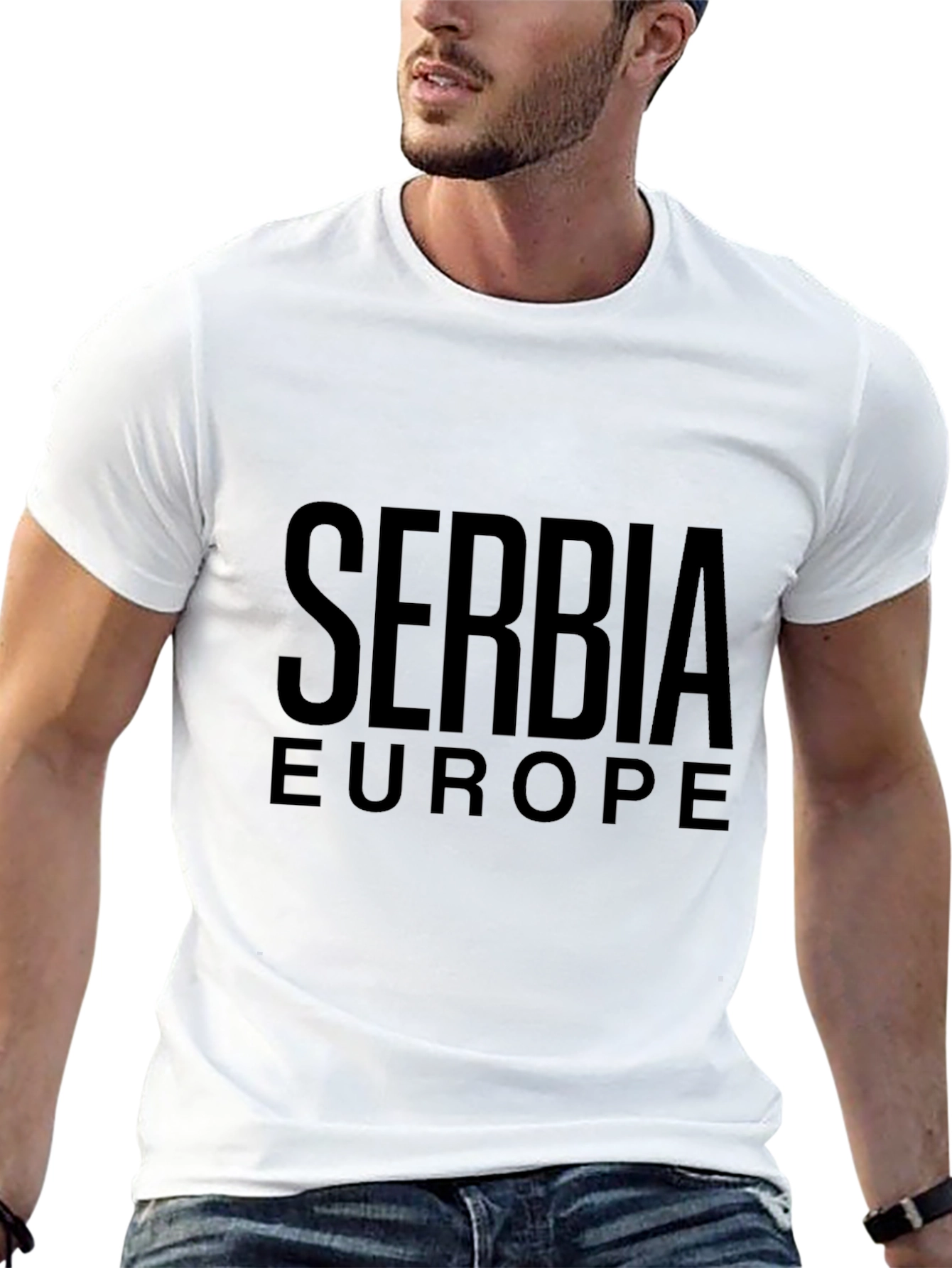 Serbia Europe Black T-Shirt