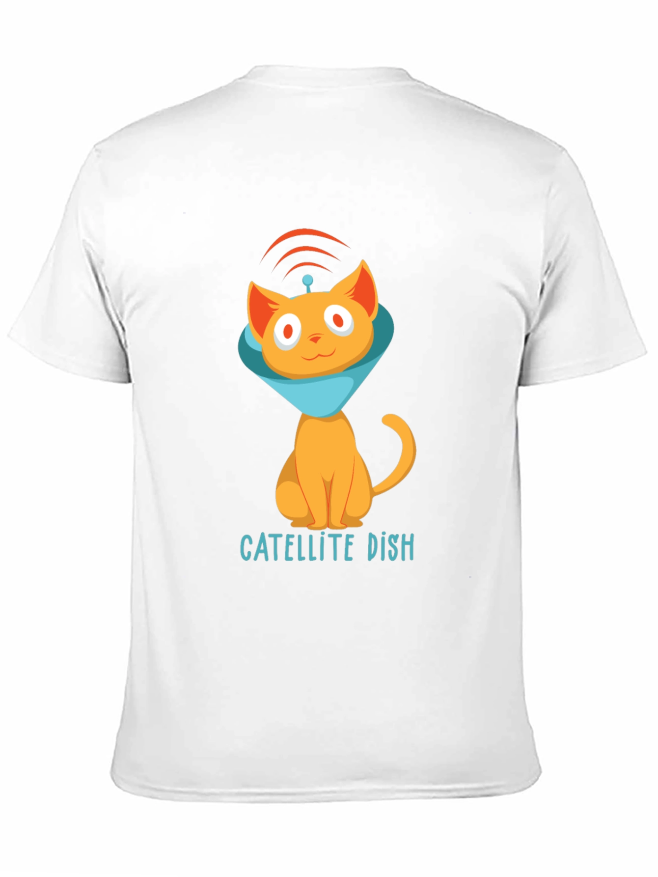Satellite Dish Cat T-Shirt - Quirky Graphic Tee