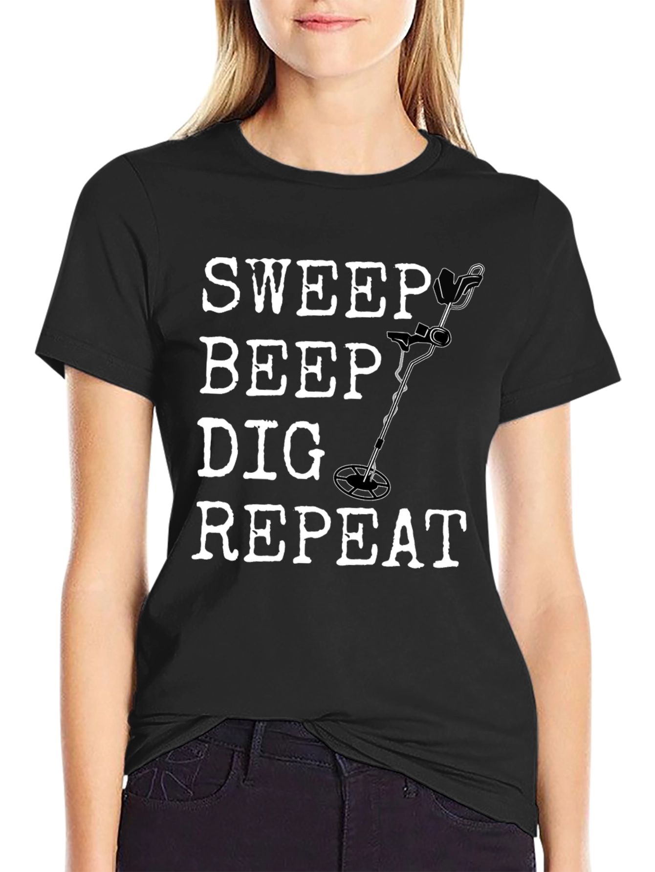 Metal Detecting Hobby T-Shirt - Sweep Beep Dig Repeat