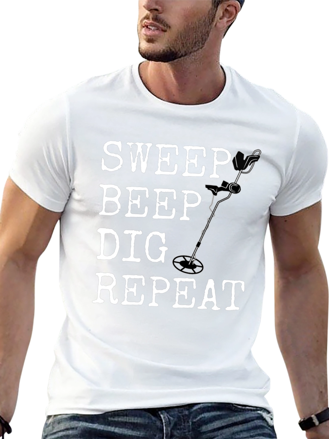 Metal Detecting Hobby T-Shirt - Sweep Beep Dig Repeat