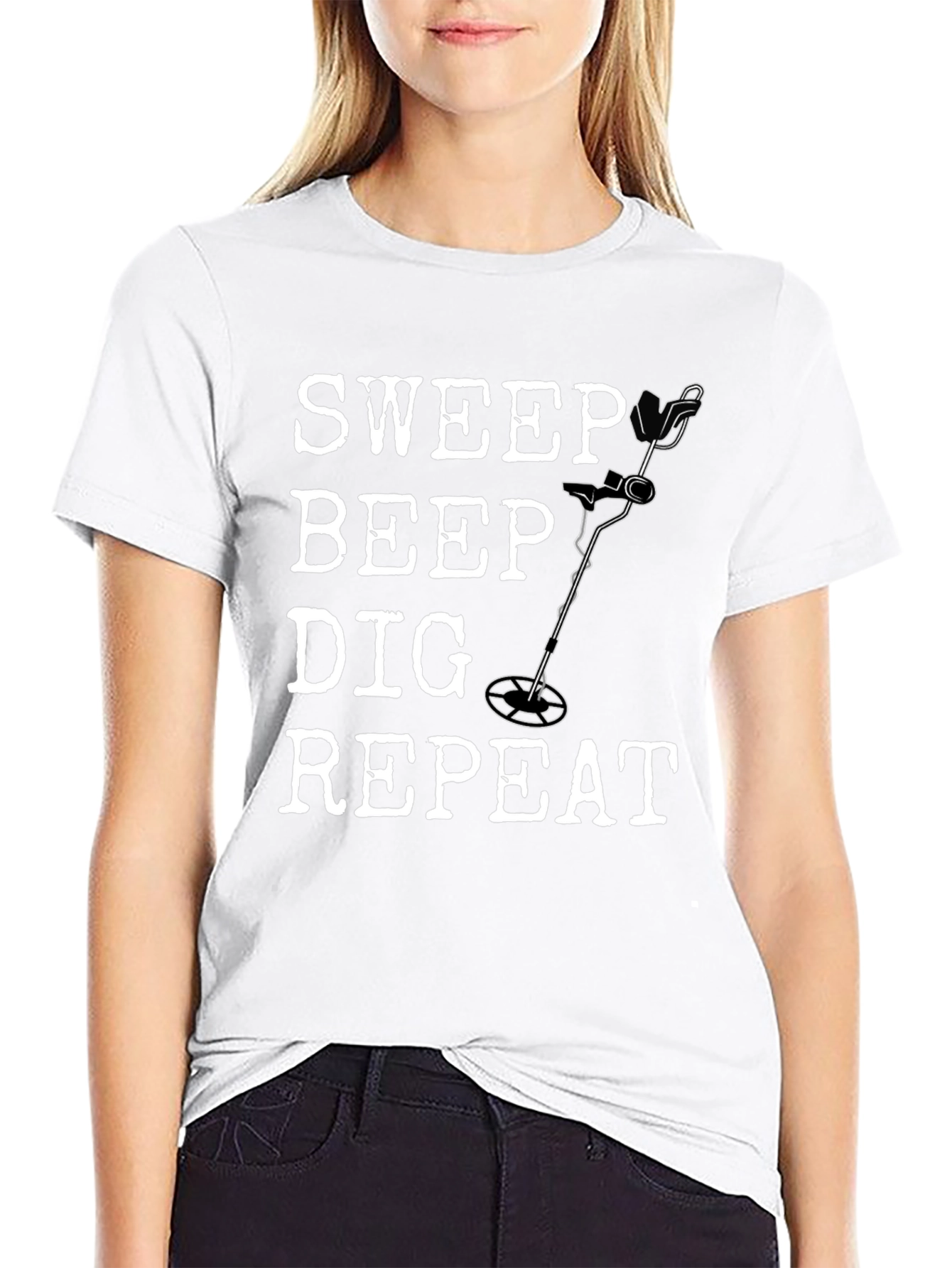 Metal Detecting Hobby T-Shirt - Sweep Beep Dig Repeat