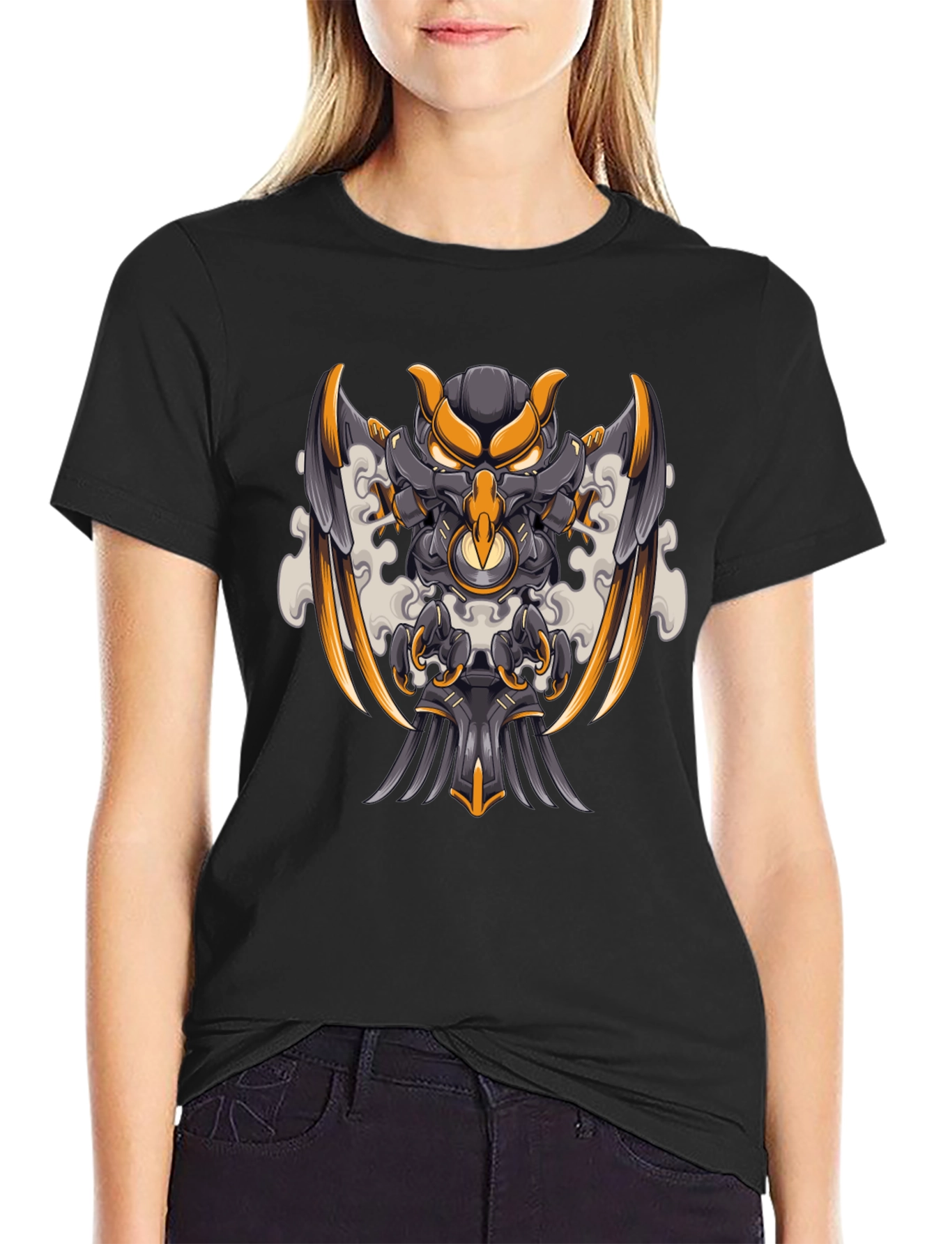 Mech Owl Graphic Tee - Unique Design