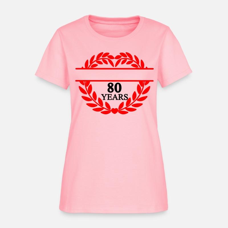 Name banner eighty years, heart laurel wreath