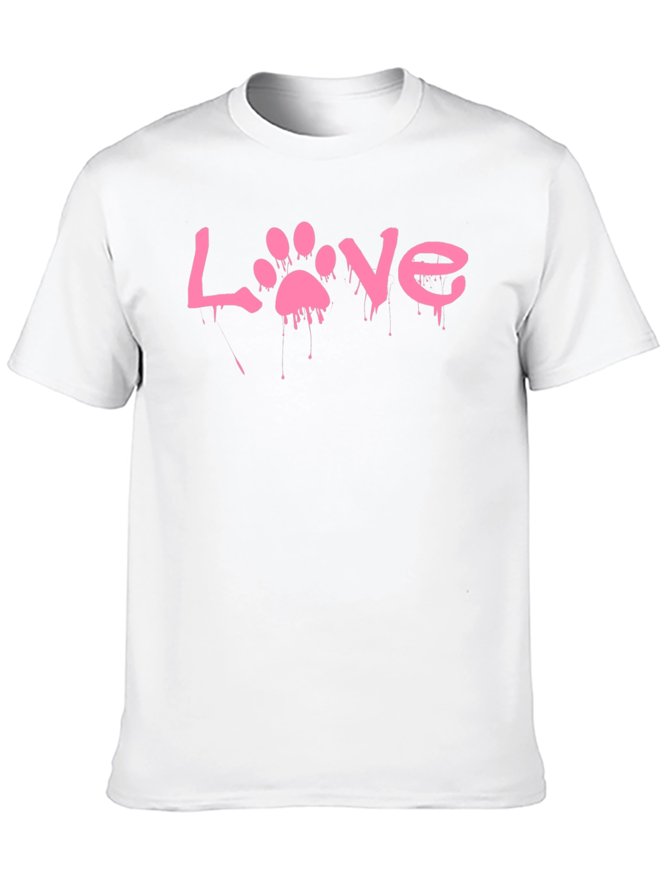 Love Paw Print Black T-Shirt