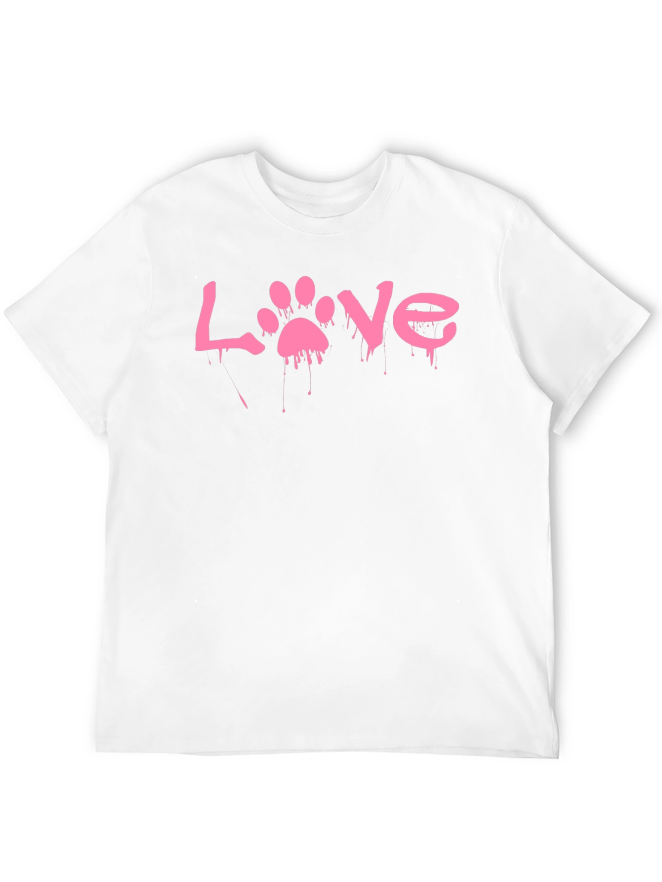 Love Paw Print Black T-Shirt