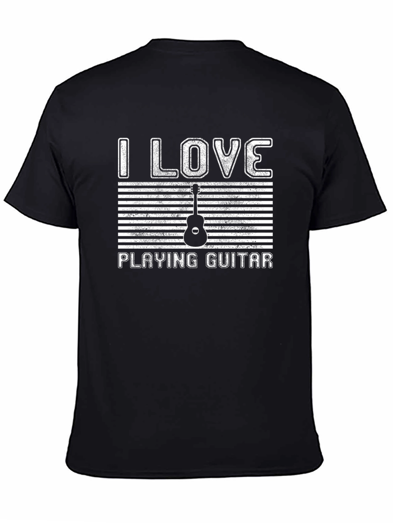I Love Playing Guitar Black T-Shirt