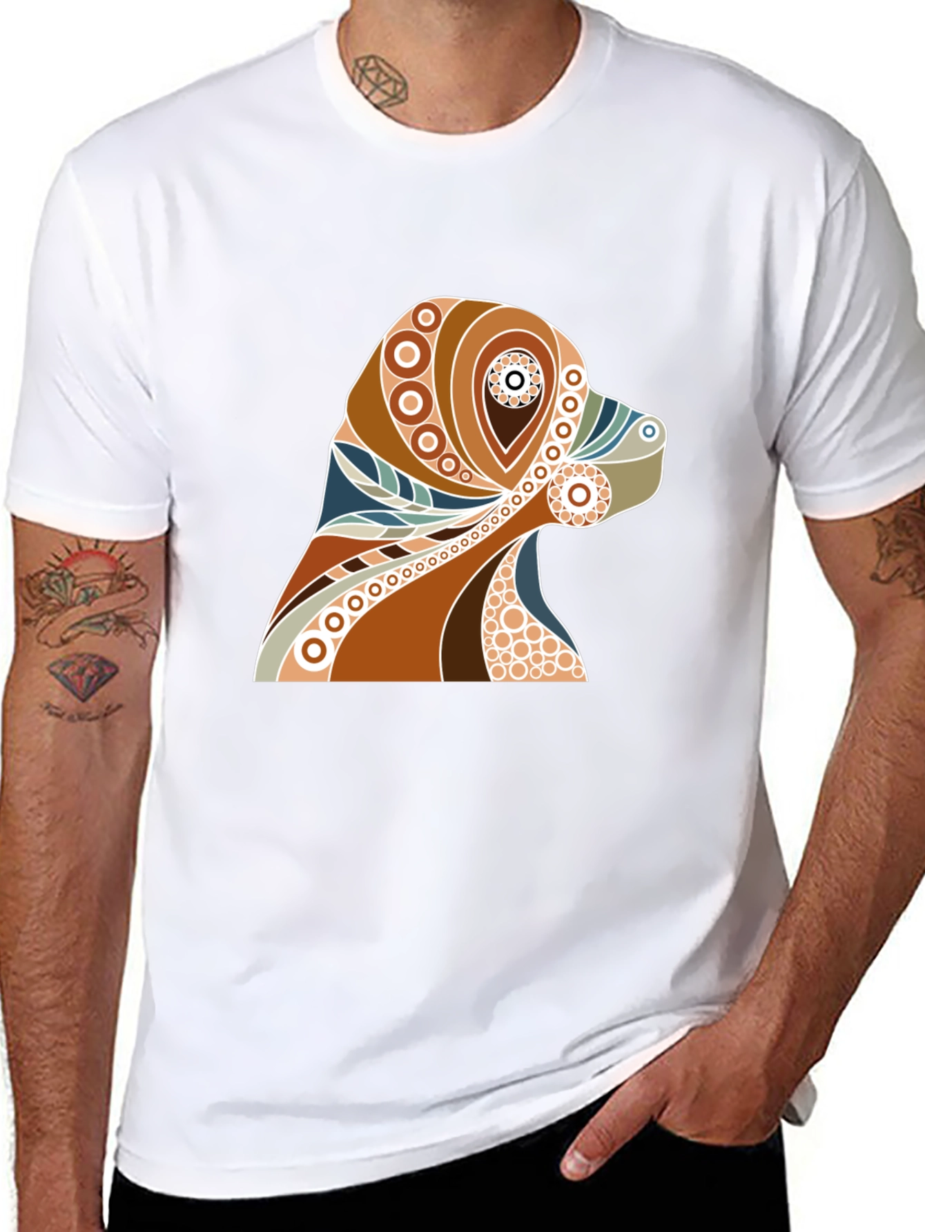 Geometric Dog Art T-Shirt – Abstract Dog Lover Graphic Tee