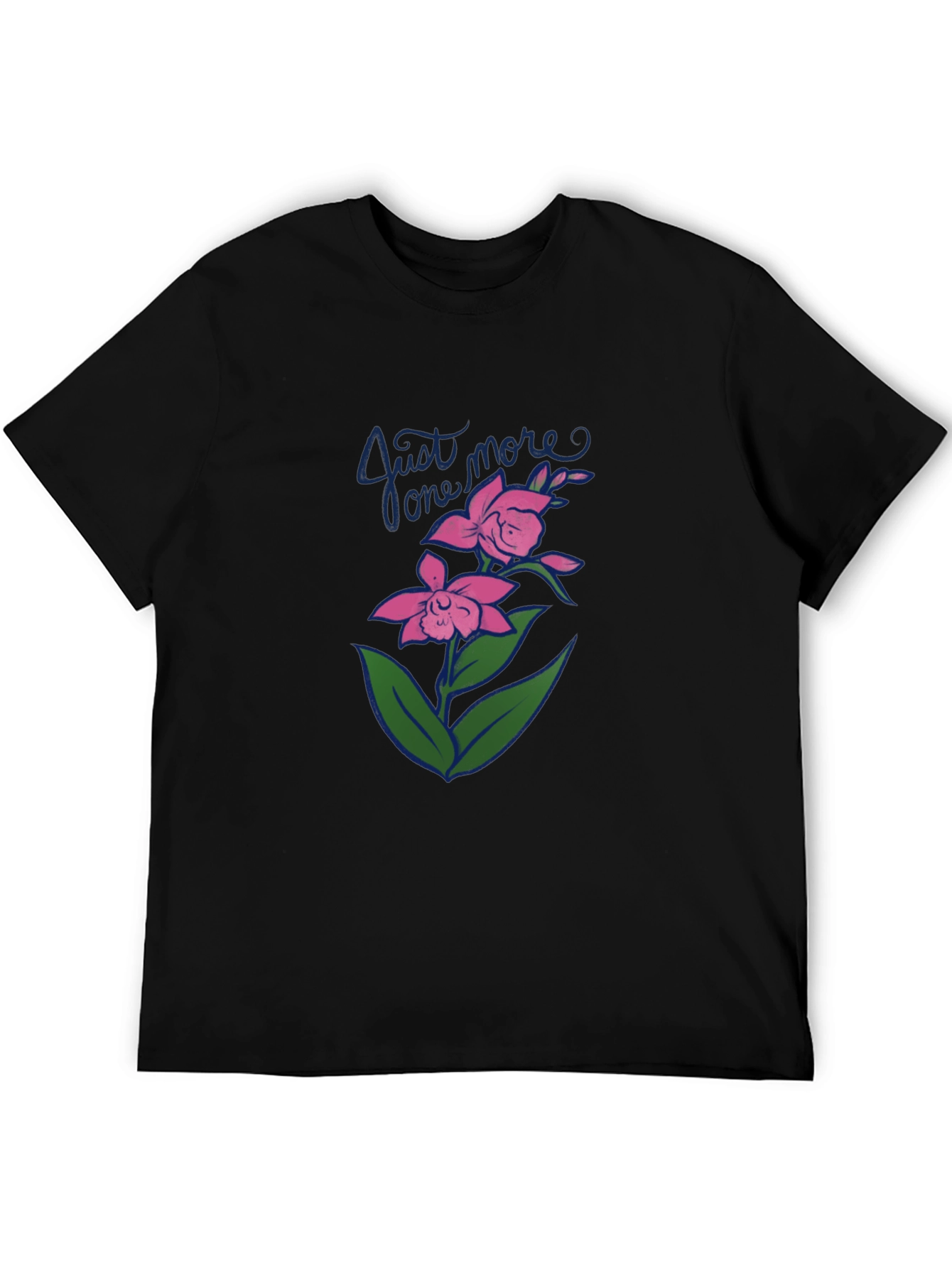 Just One More Floral Black T-Shirt