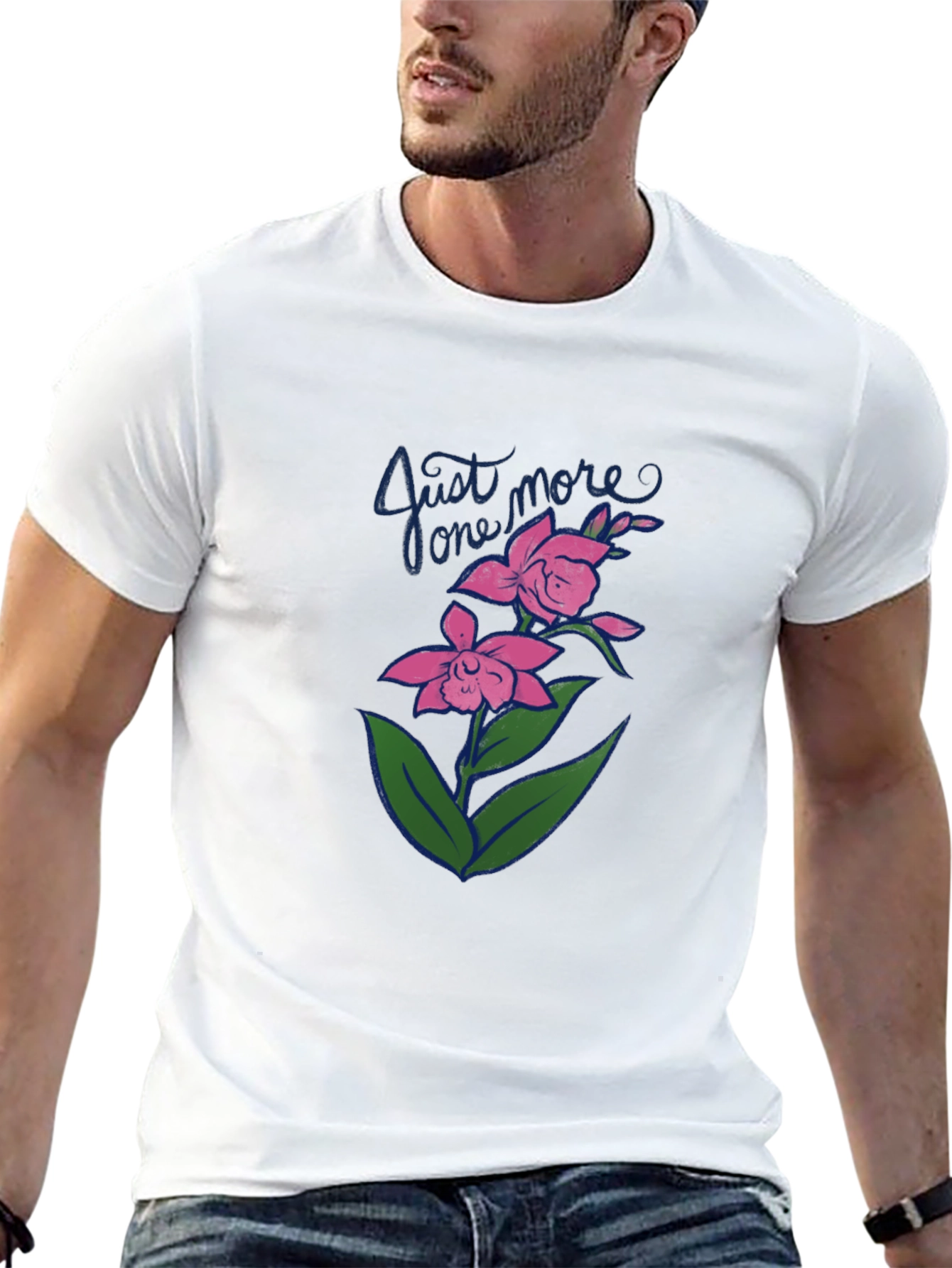 Just One More Floral Black T-Shirt