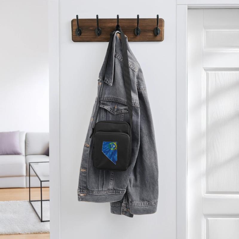 Nevada State Flag in Nevada State Map