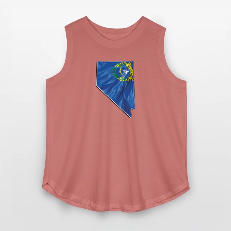 Nevada State Flag in Nevada State Map