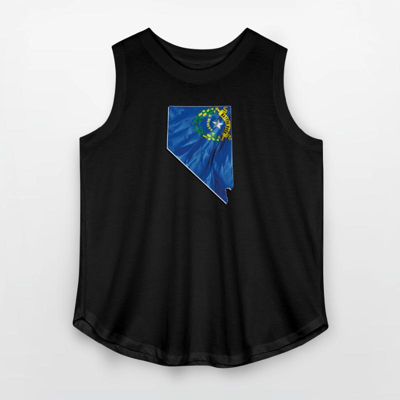 Nevada State Flag in Nevada State Map