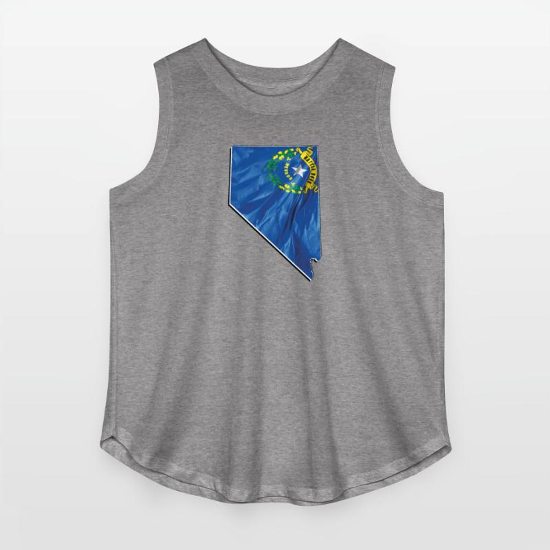 Nevada State Flag in Nevada State Map