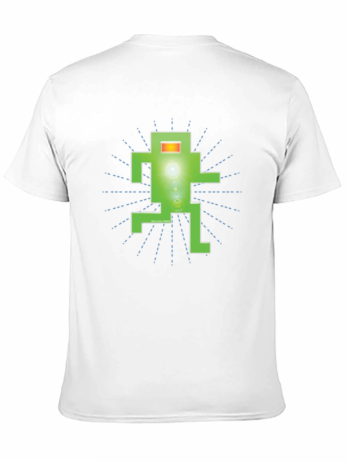 Funky Green Robot Graphic T-Shirt - Black