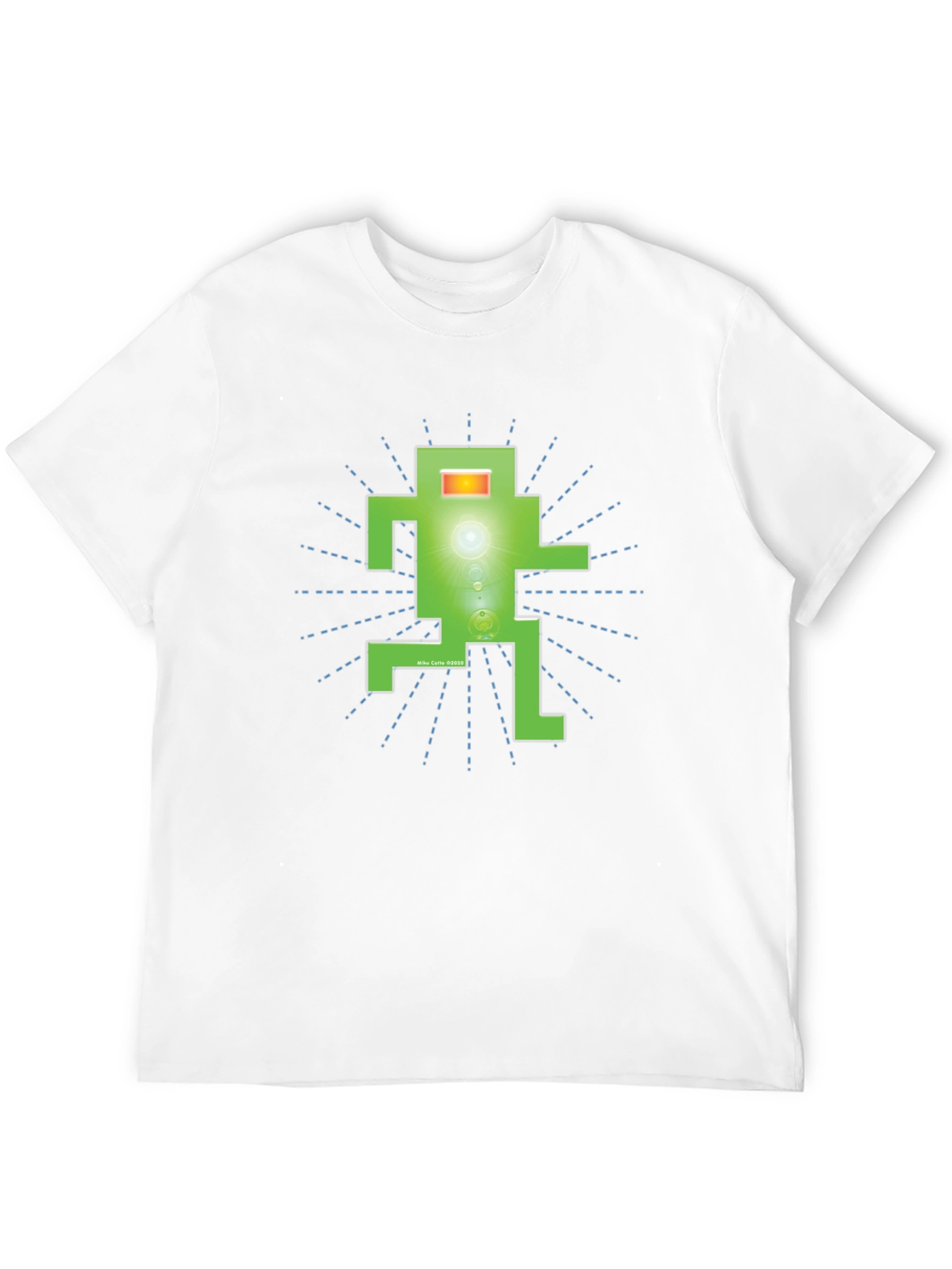 Funky Green Robot Graphic T-Shirt - Black