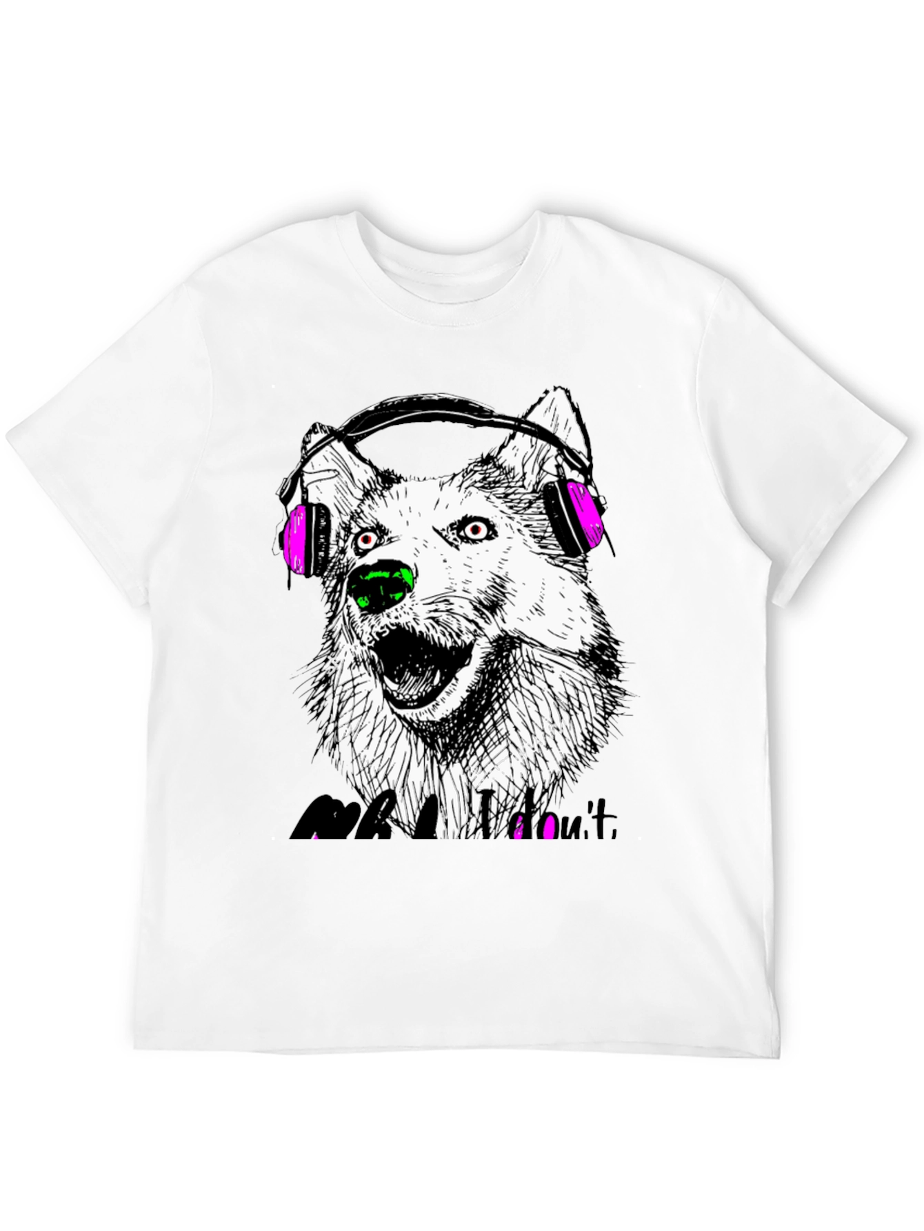 Wolf Headphone Graphic Tee - Black